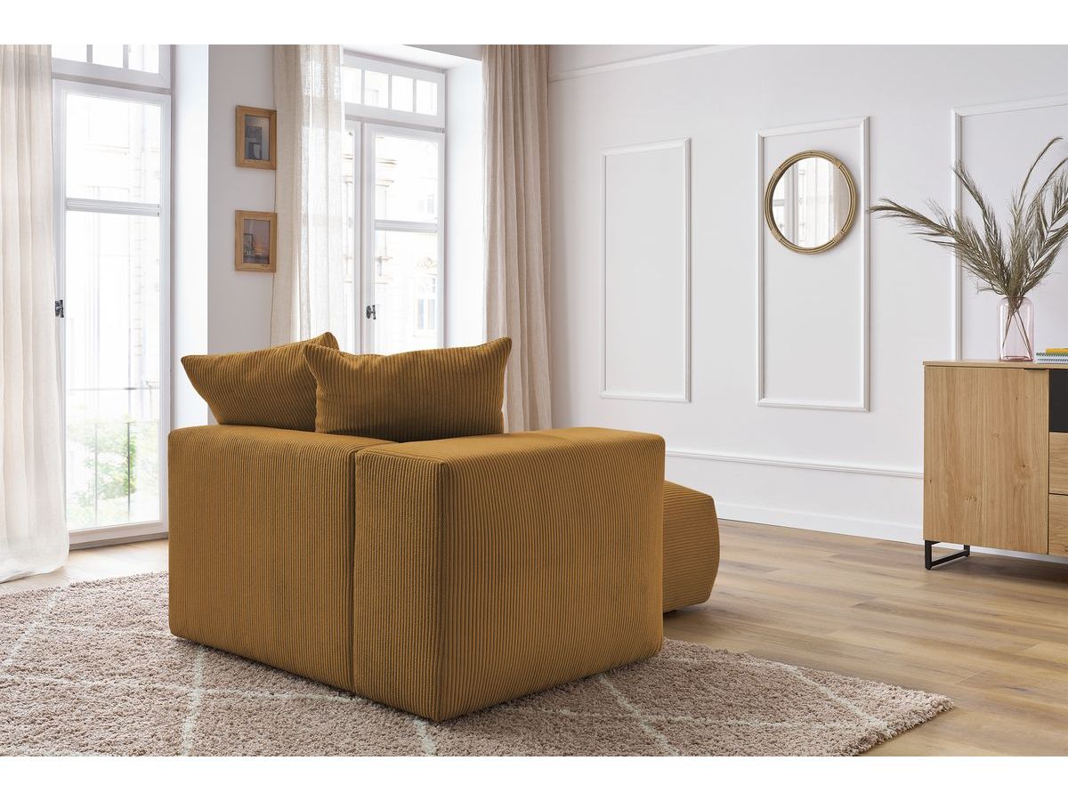 Bobochic Voltaire Méridienne-Modul Cordsamt Gelb Ecke links