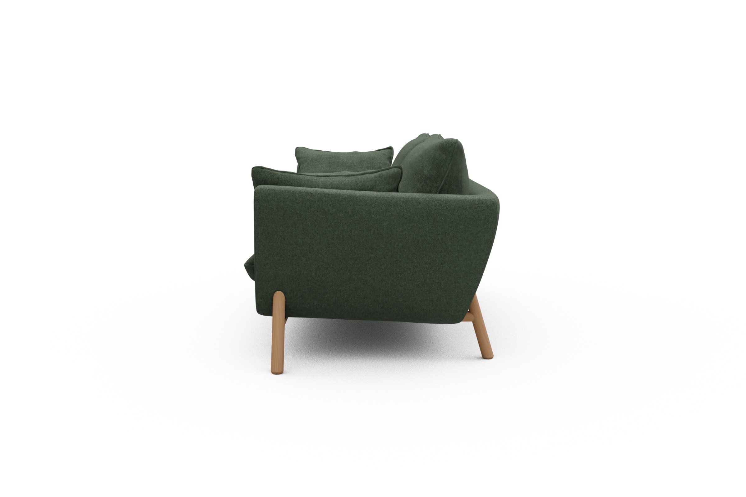 Sofa Emil 2-Sitzer Beinfarbe Eiche Natur Casone-Forest-Green