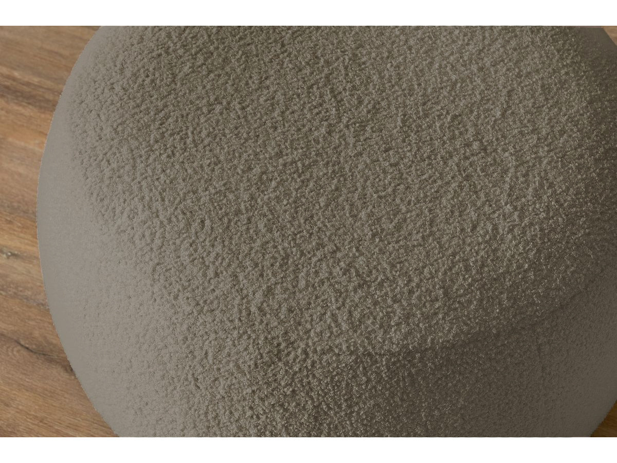 Bobochic Envy Pouf, rund Bouclé-Stoff Braun