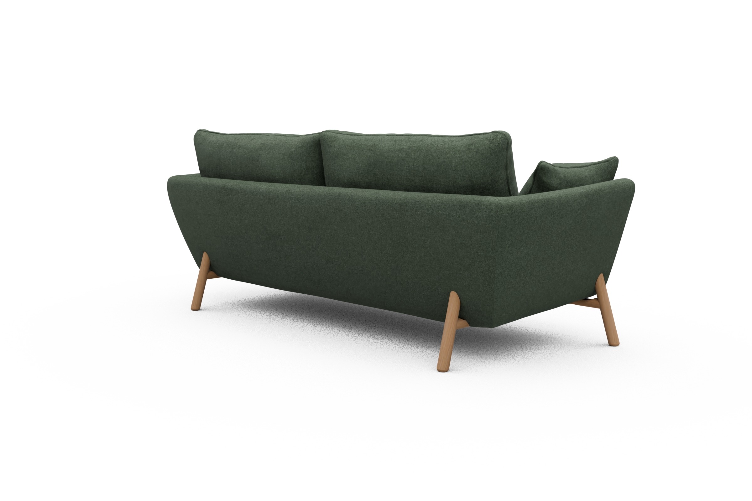 Sofa Emil 3-Sitzer Beinfarbe Eiche Natur Casone-Forest-Green