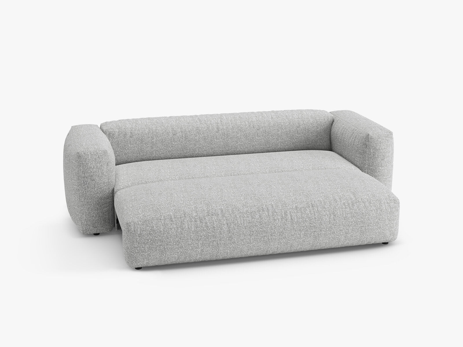 Micadoni Martina Schlafsofa 3-Sitzer Boucle Monet Silber