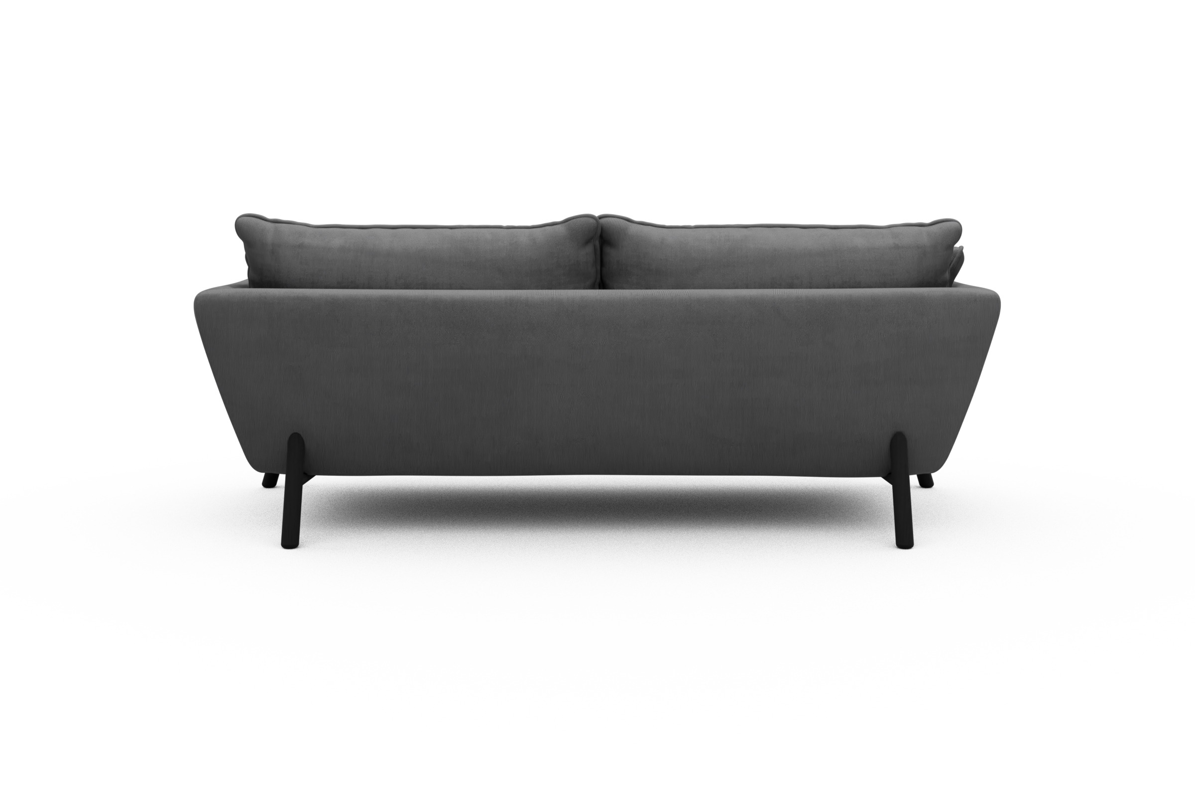 Sofa Emil PREMIUM 3-Sitzer Beinfarbe Eiche Schwarz Cordufine-Grey