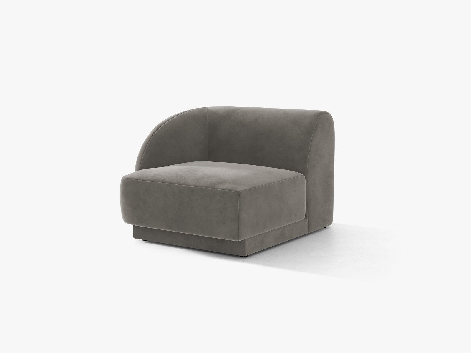 Micadoni Eckmodul Miley 1-Sitzer Links Samt Bluvel Hellgrau