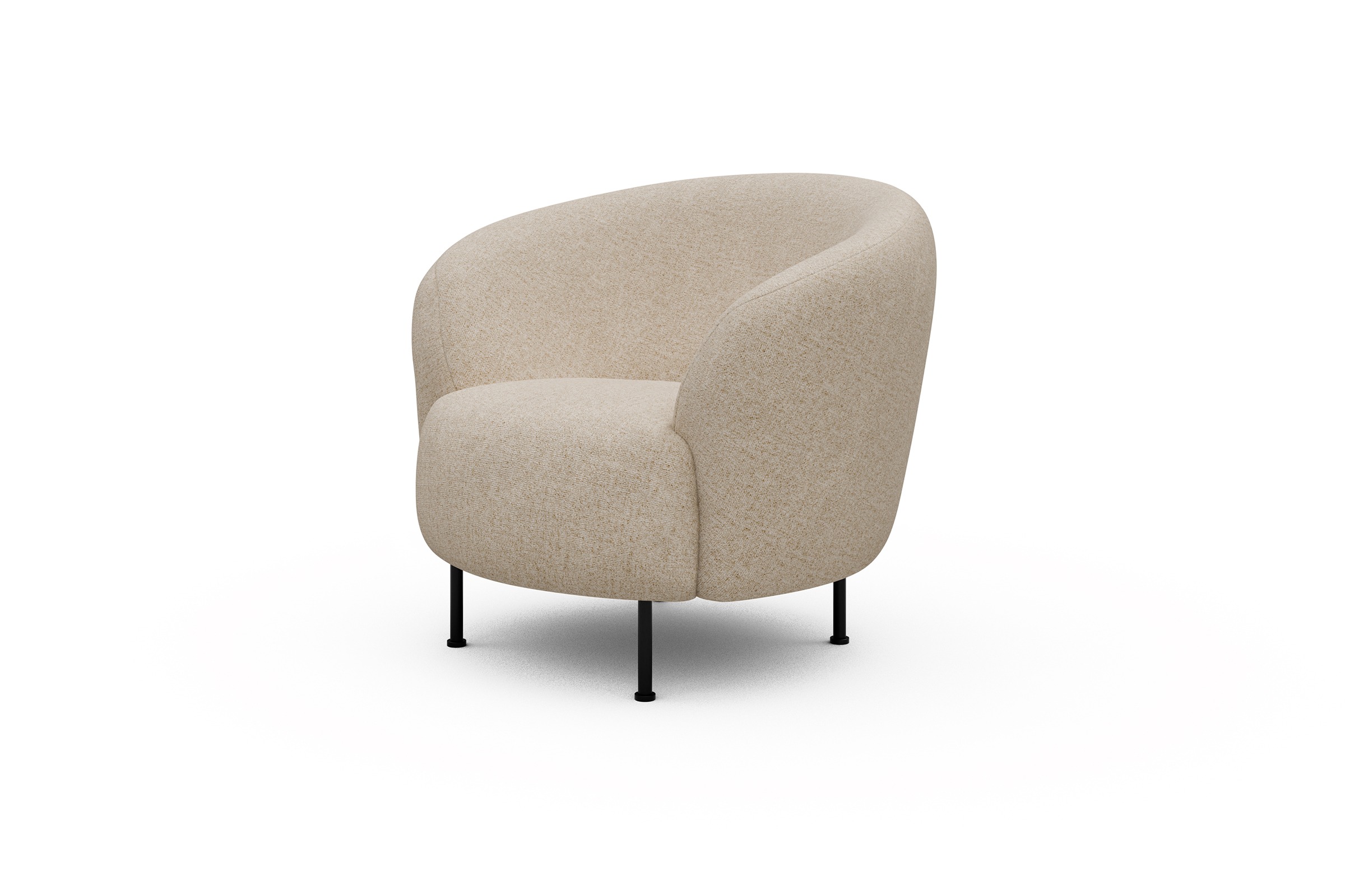 Sessel Ronda Metallbeine Schwarz Casone-Natural-Beige