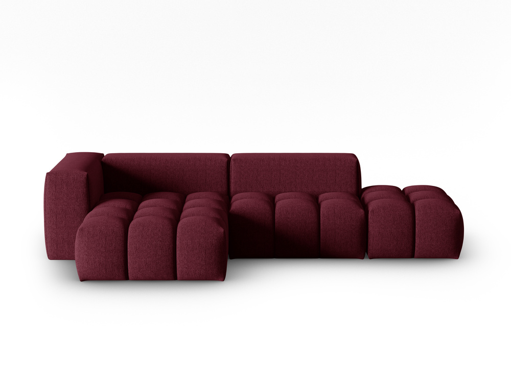 Cosmopolitan Design Ecksofa Verona 4-Sitzer offen Strukturierter Stoff Sorella Burgundfarben Links