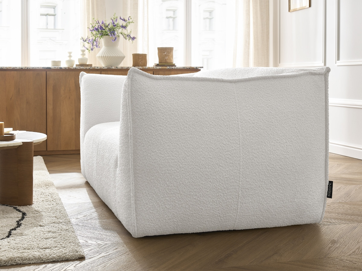 Bobochic Giorgia Sofa 2-Sitzer Bouclé-Stoff Weiß