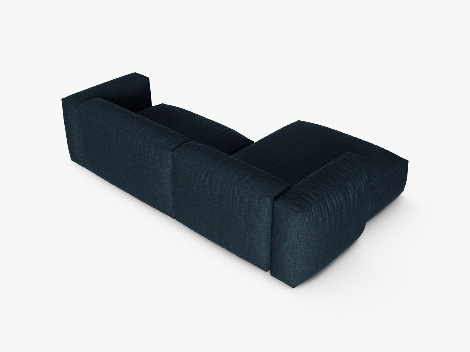 Micadoni Ecksofa Martina 2-Sitzer 90cm Sitztiefe Links Strukturierter Stoff Boston Jeansblau