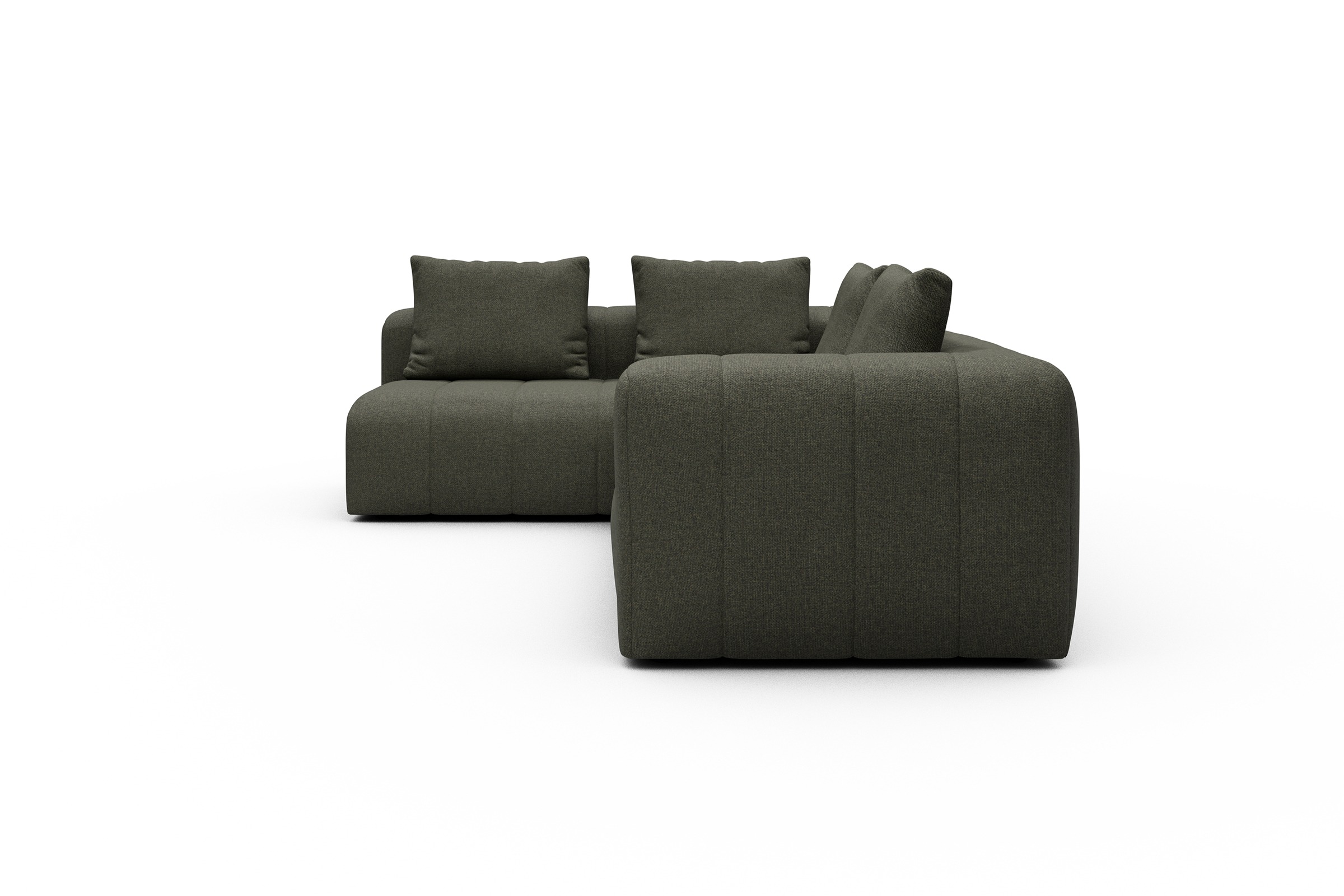 Ecksofa Hugo 2x 2,5-Sitzer Armlehne rechts Sama-Winter-Moss