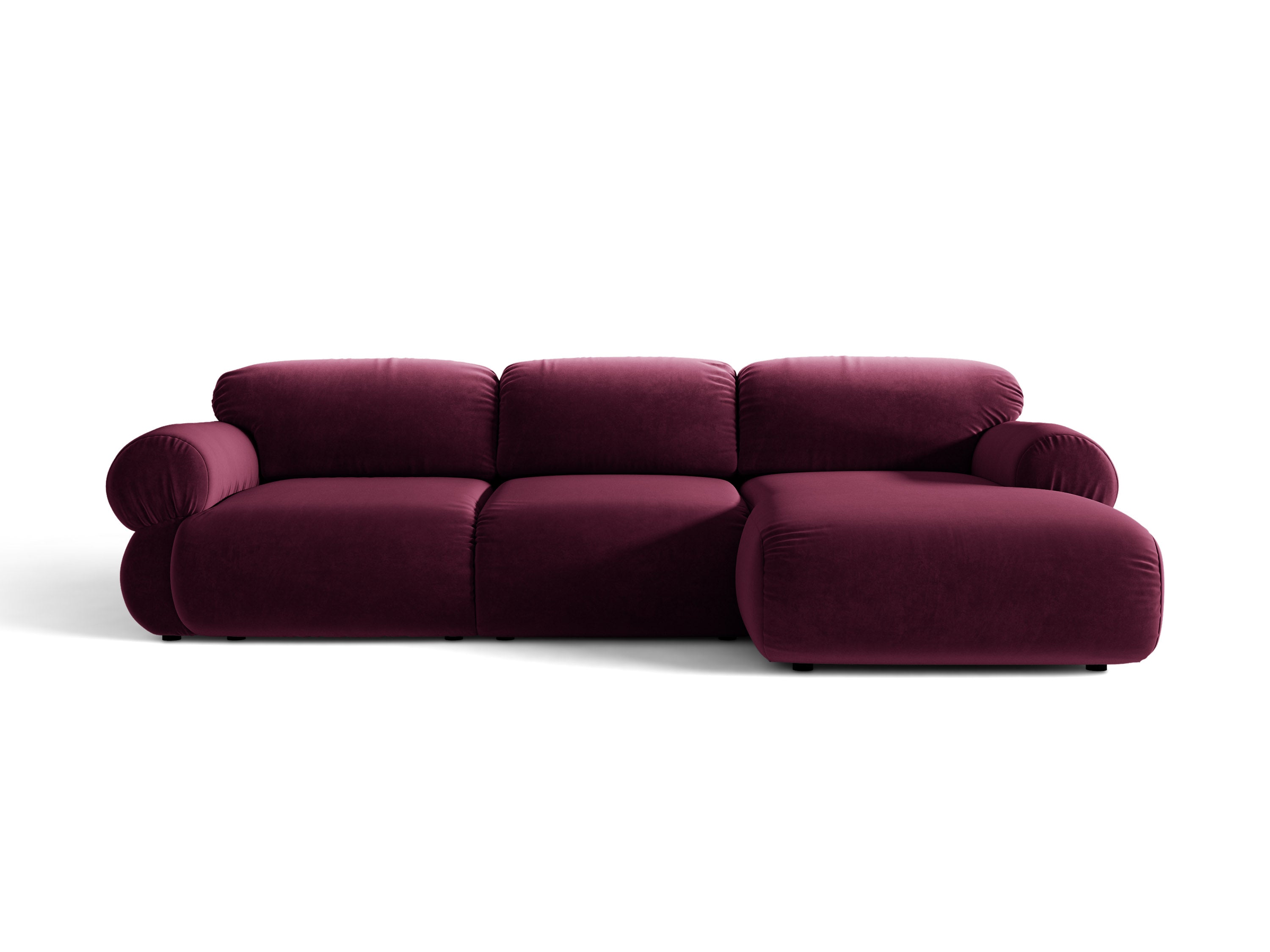 Micadoni Ophelia Ecksofa 297 cm Rechts Samt Venus Burgundfarben