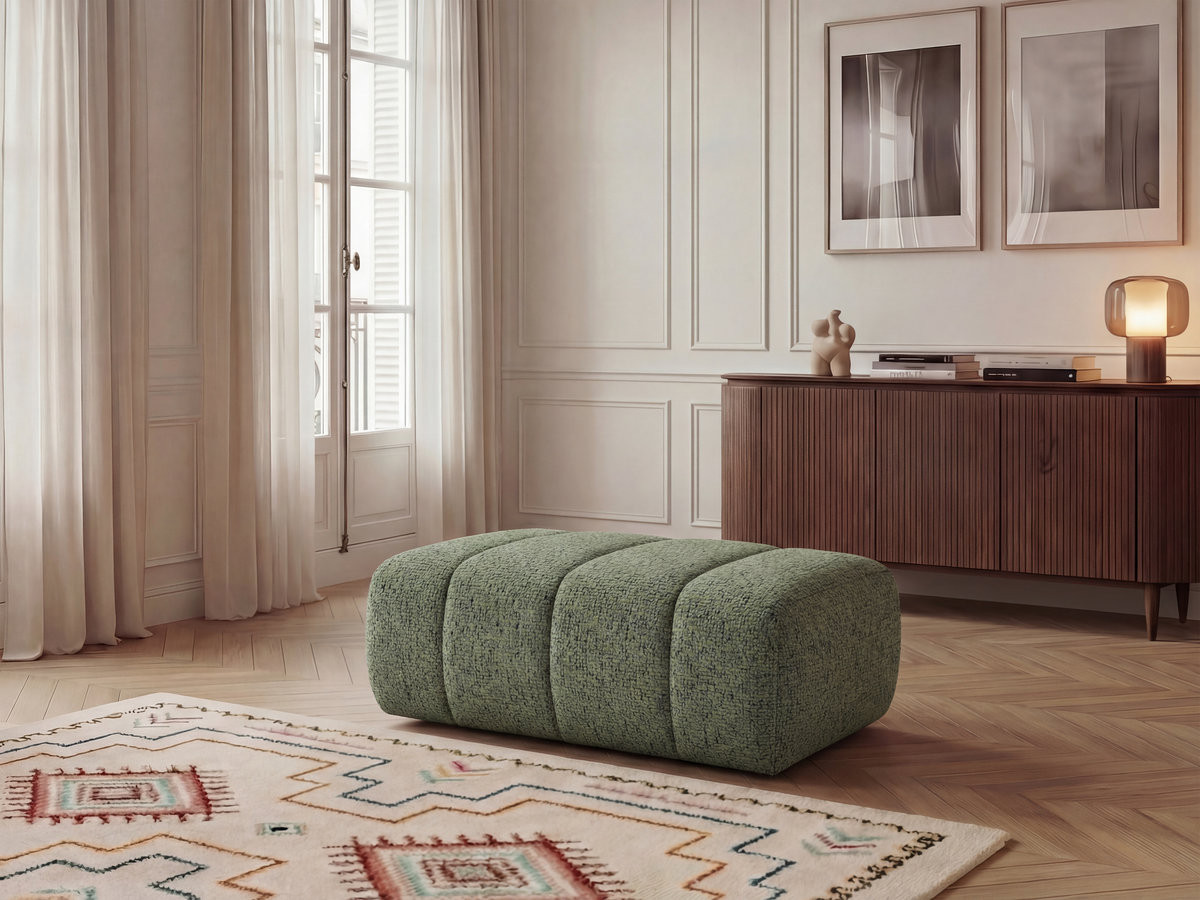Bobochic Nesty Pouf Melange-Stoff Hellgrün