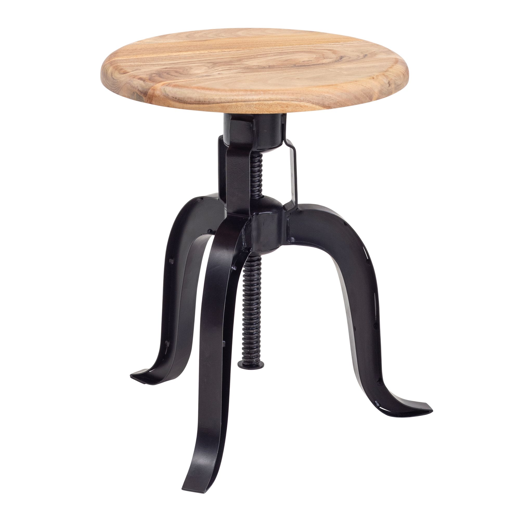 Sitzhocker Vaglir Akazie Massivholz Schwarz 39 × 39 × 48 cm