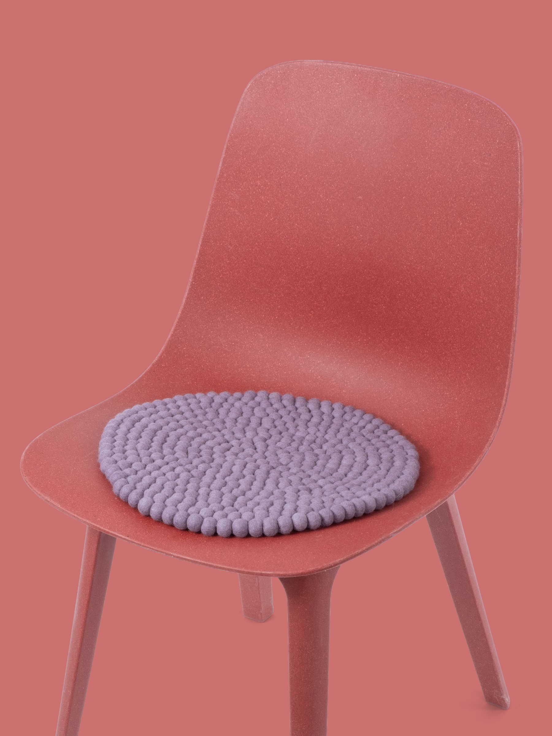 myfelt Tove Filzkugel-Sitzauflage Fliedergrau Ø 36 cm