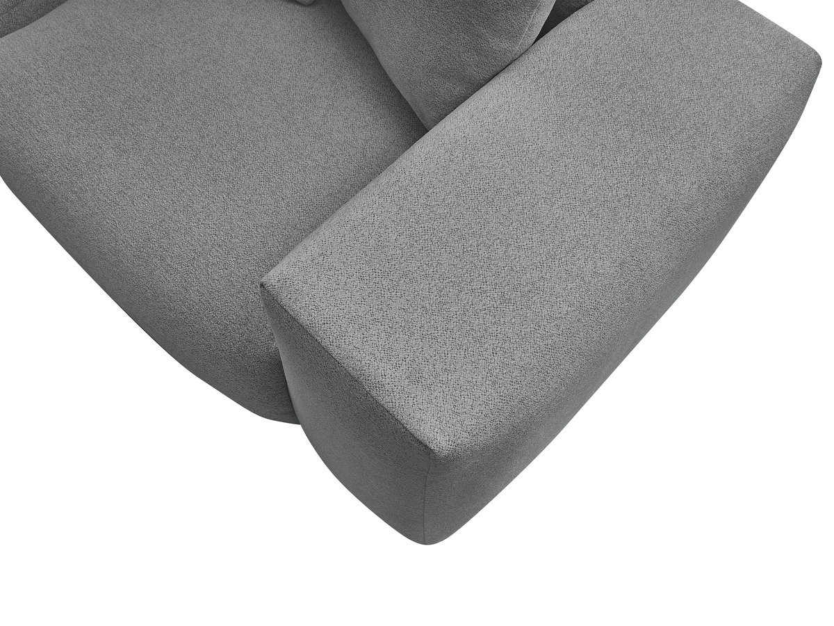 Bobochic Voltaire Ecksofa 322 × 268 cm Melange-Stoff Dunkelgrau Ecke rechts