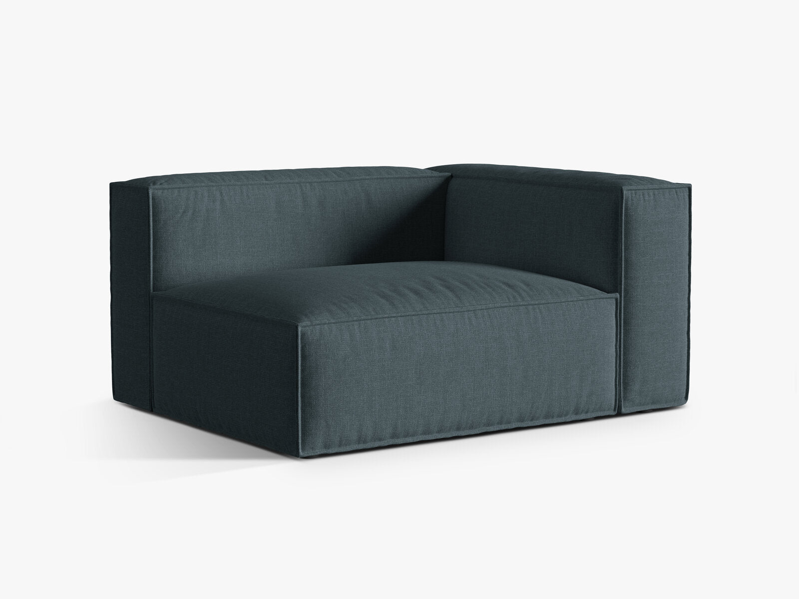 Micadoni Eckmodul Nuria 2-Sitzer Strukturierter Stoff Liberty Dunkel Petrol Rechts
