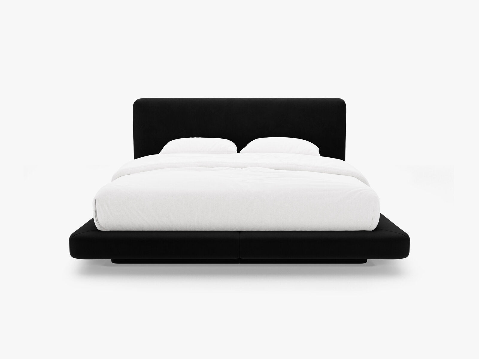 Micadoni Polsterbett mit Kopfteil Linea Samt Magic Velvet Schwarz 200x200