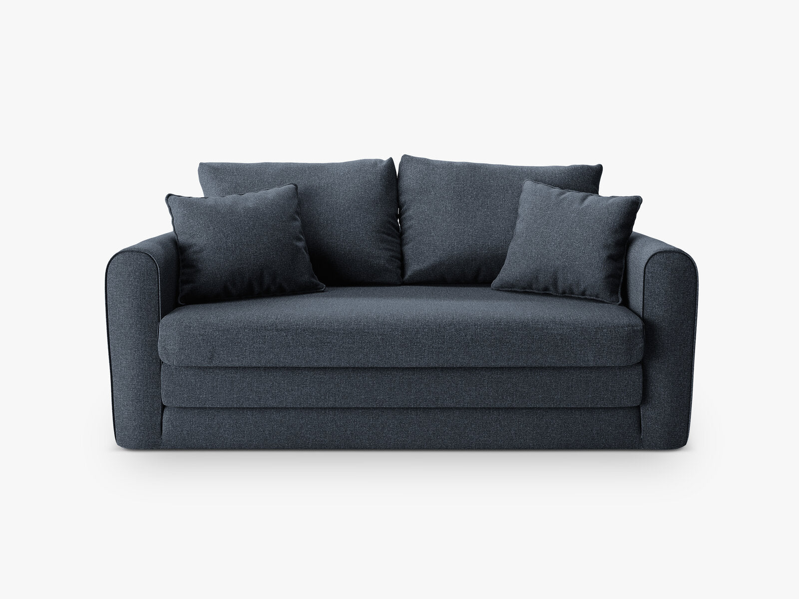 Micadoni Sofa Lido 2-Sitzer Strukturierter Stoff Dunkelblau