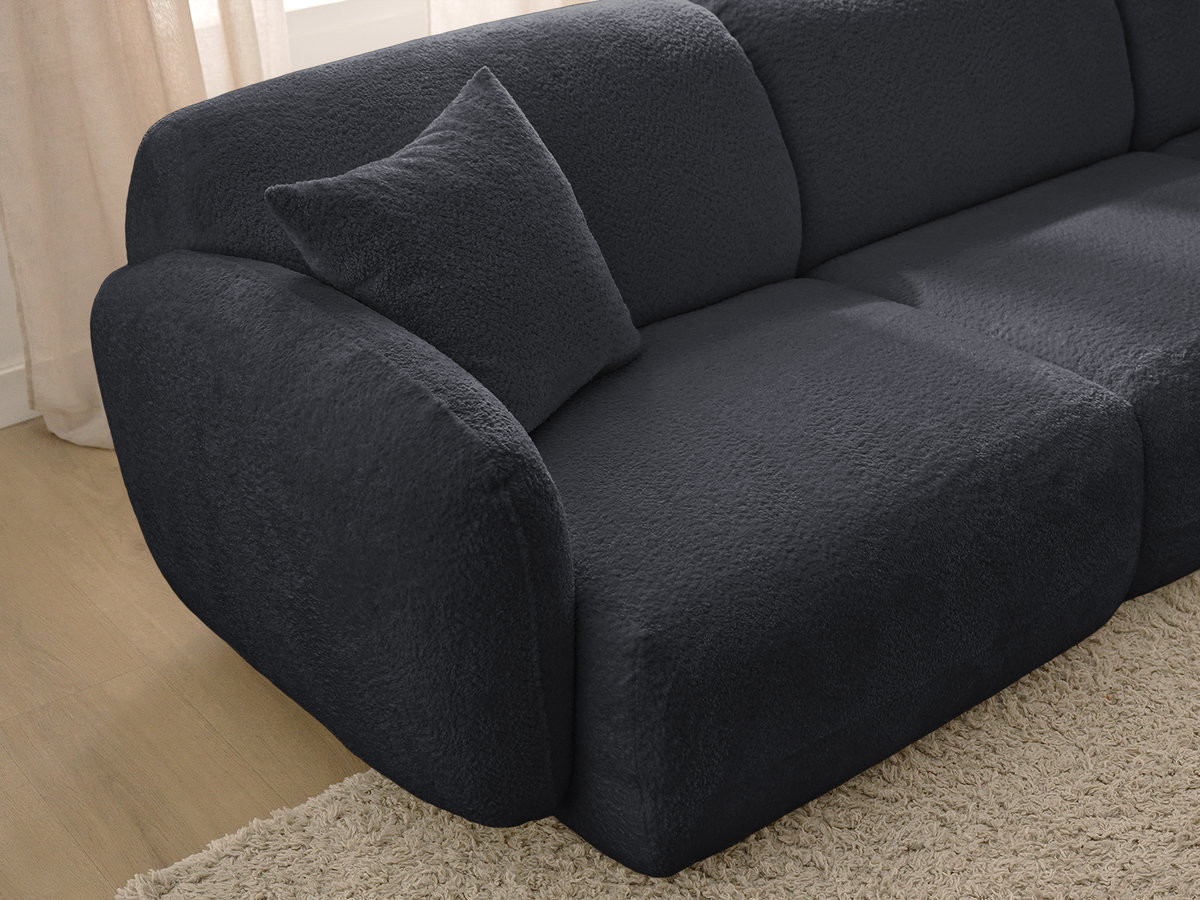 Bobochic Anda Ecksofa 292 × 163 cm Chenille Schwarz Ecke rechts