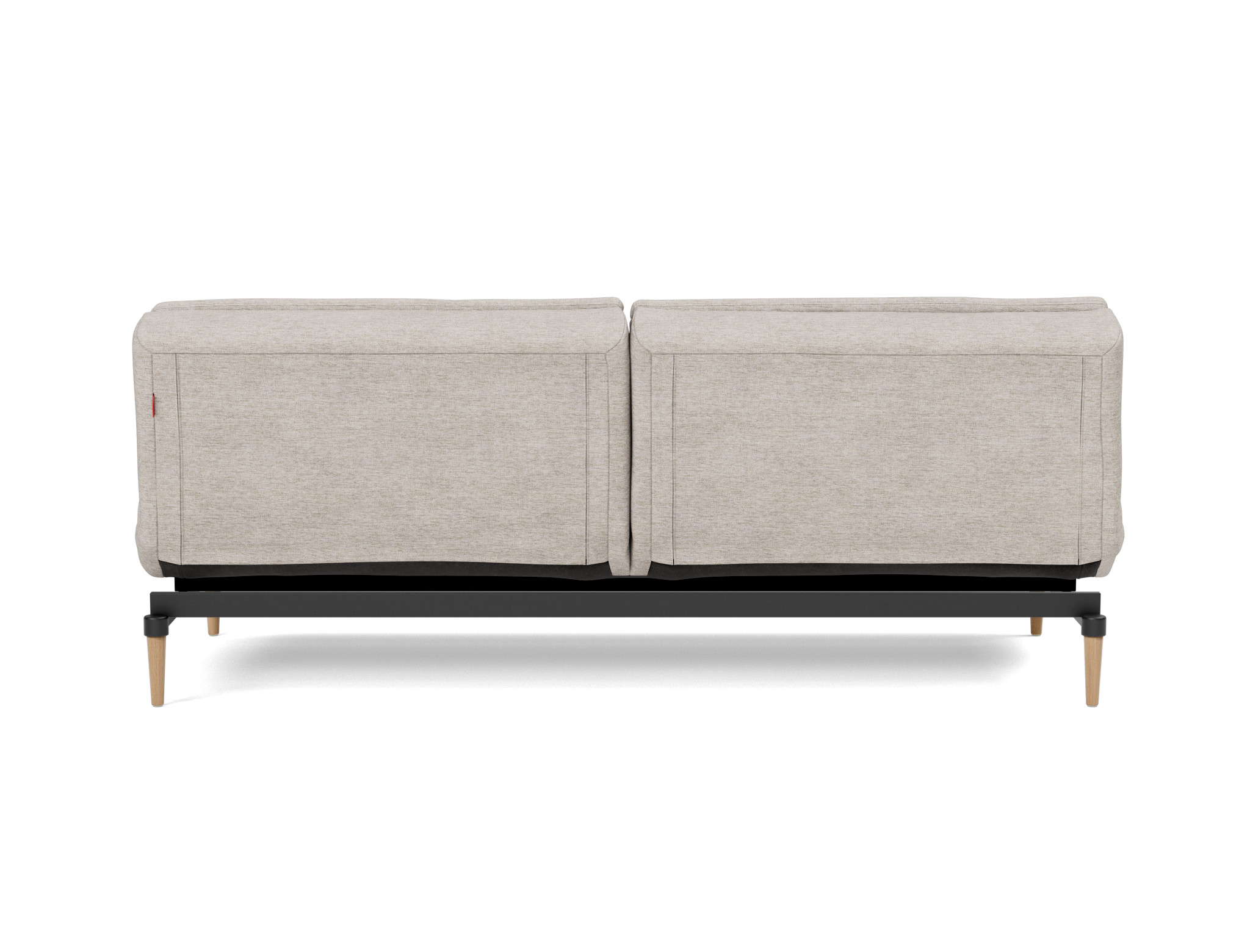 Schlafsofa Dublexo Chenille Yuveno 471-Sand Beine Styletto Eiche hell