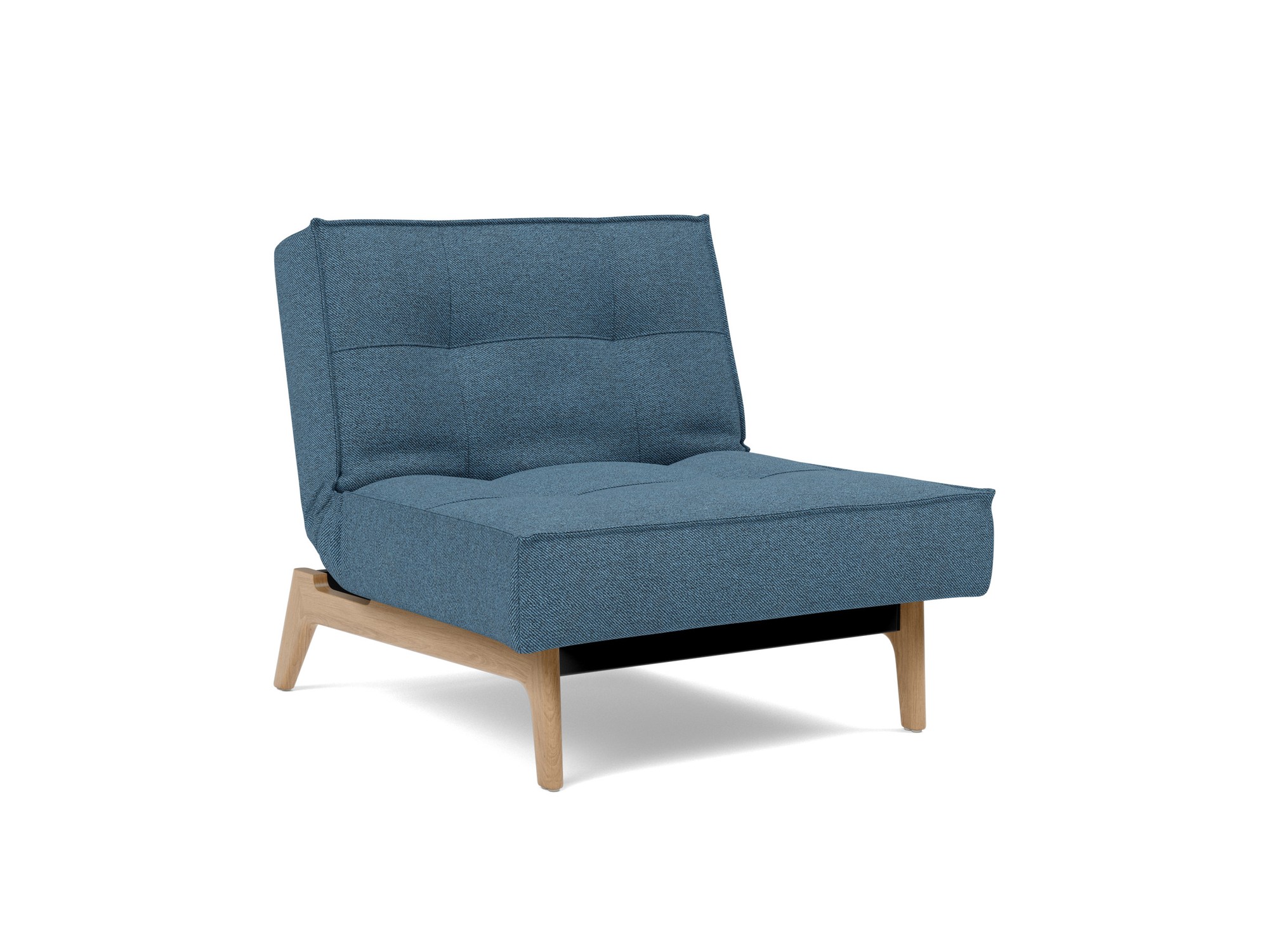 Sessel Splitback Strukturierter Stoff Weda 302-Weda-Blue Beine Eiche