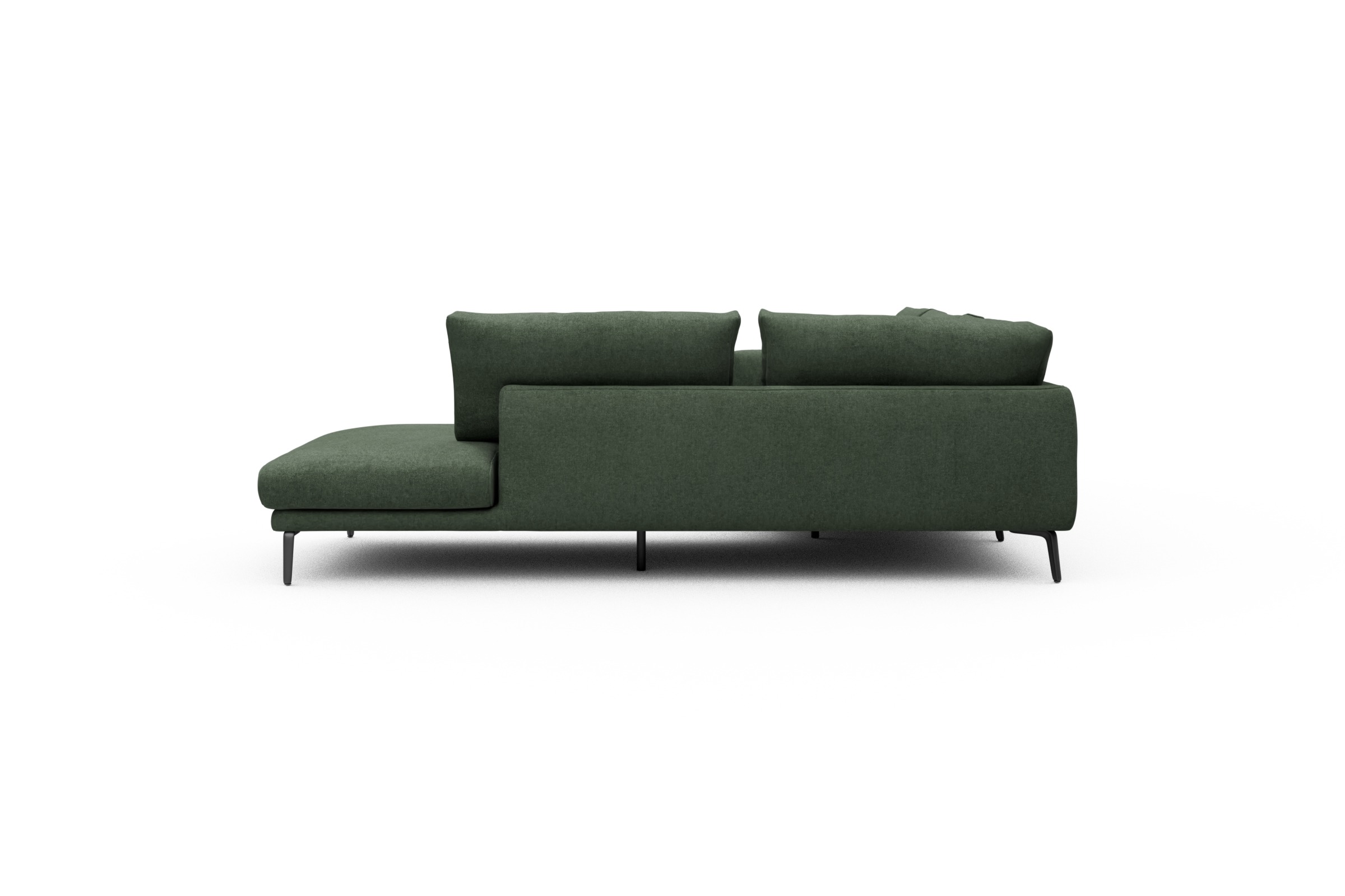 Ecksofa Karl Relax-Ecke rechts mit 2,5-Sitzer Casone-Forest-Green