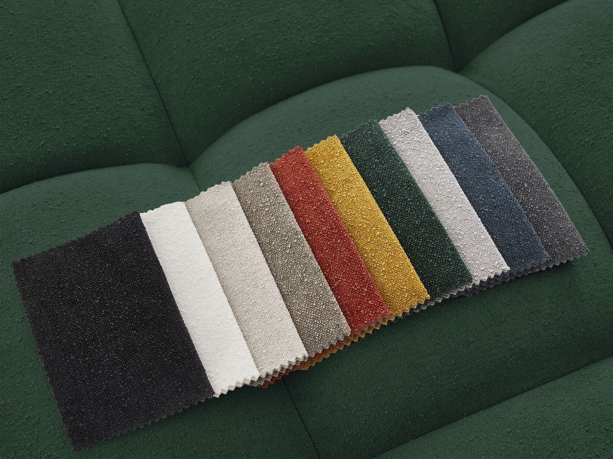 Bobochic Everest Wohnlandschaft, 6 Kissen Strukturstoff Grün Ecke rechts