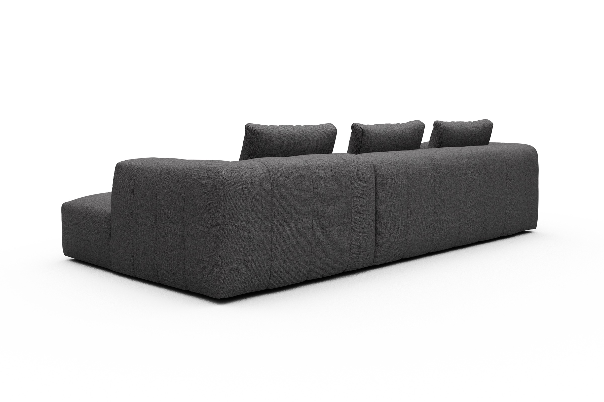 Ecksofa Hugo 2,5-Sitzer Armlehne links mit Chaiselongue Sama-Antracite