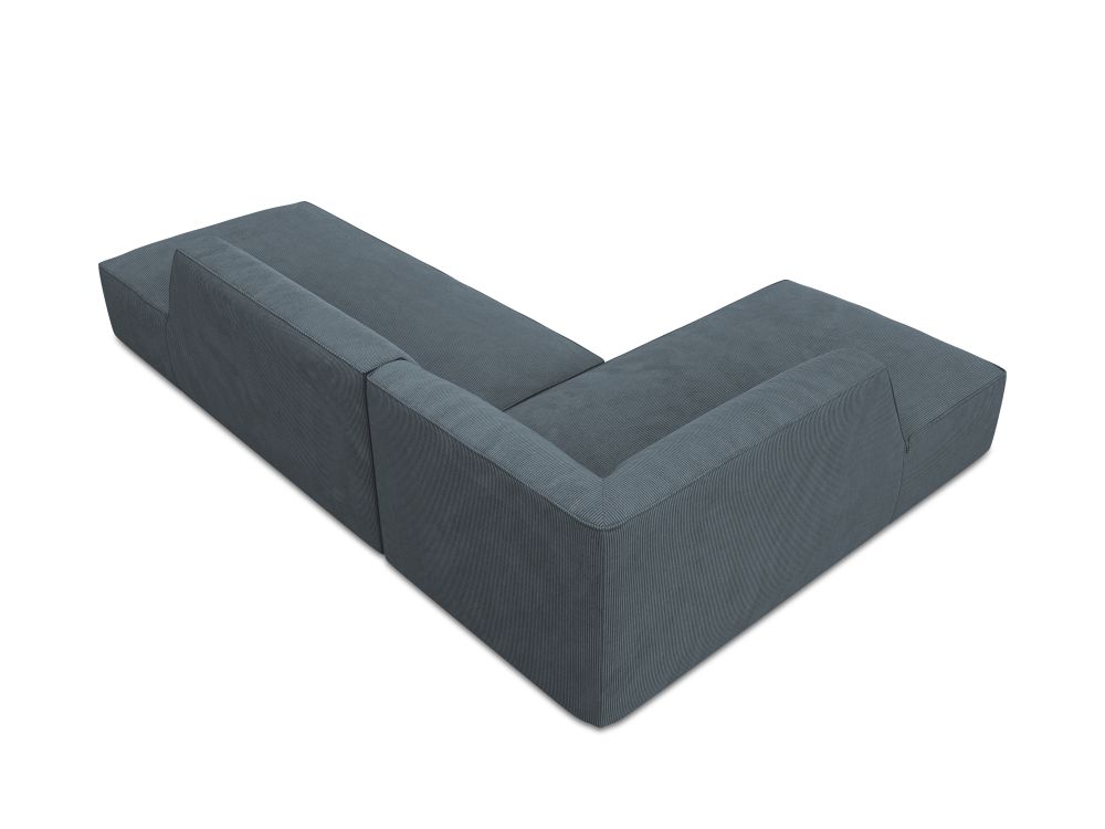 Cosmopolitan Design Ecksofa Siena 4-Sitzer offen Kord Scala Blau Links