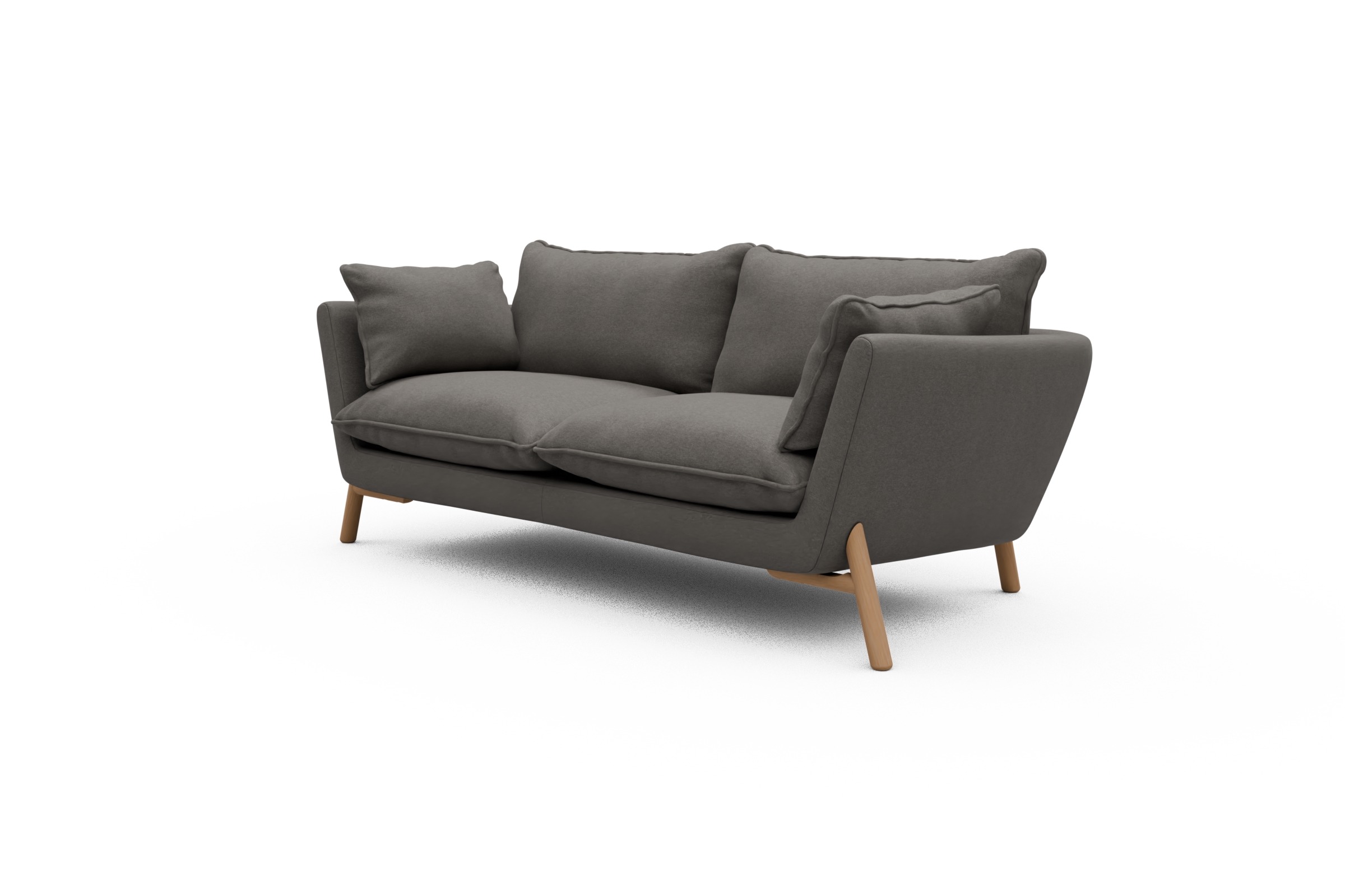 Sofa Emil PREMIUM 2-Sitzer Beinfarbe Eiche Natur Satya-Taupe
