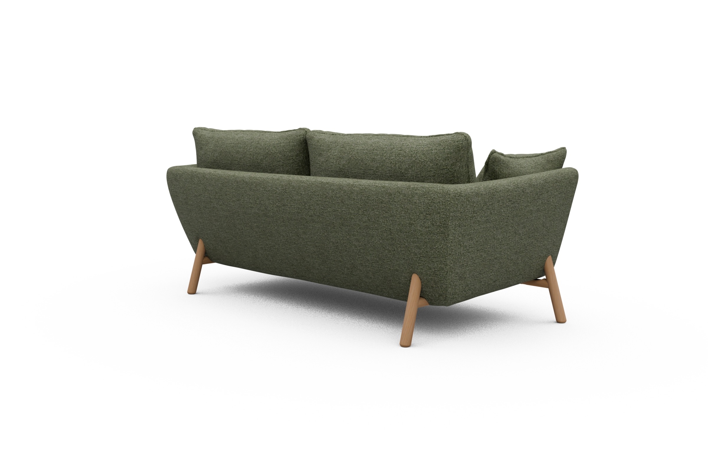Sofa Emil 2-Sitzer Beinfarbe Eiche Natur Carreno-Vivid-Green