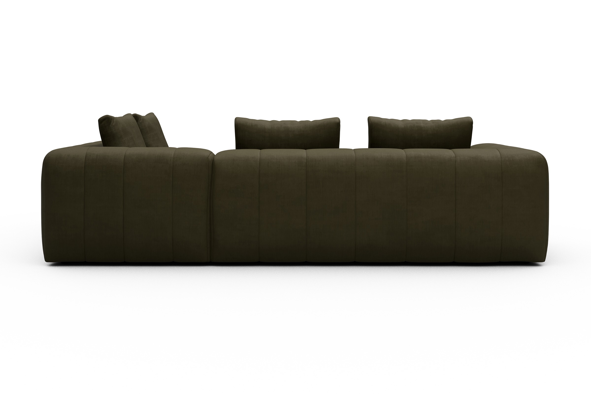 Ecksofa Hugo 2x 2,5-Sitzer Armlehne links Cordufine-Pine-Green