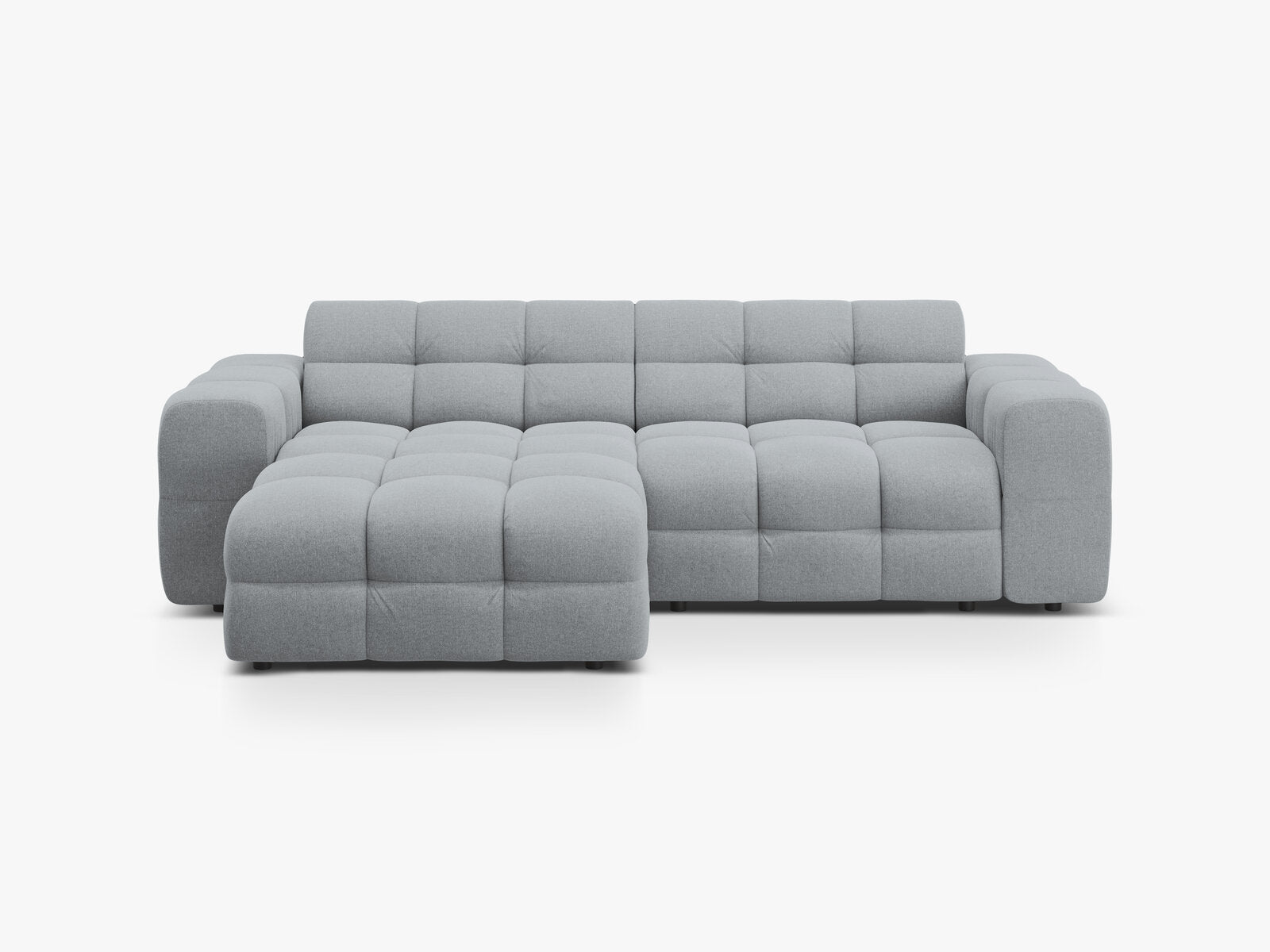 Micadoni Ecksofa Kendal 4-Sitzer Links Strukturierter Stoff Platinum