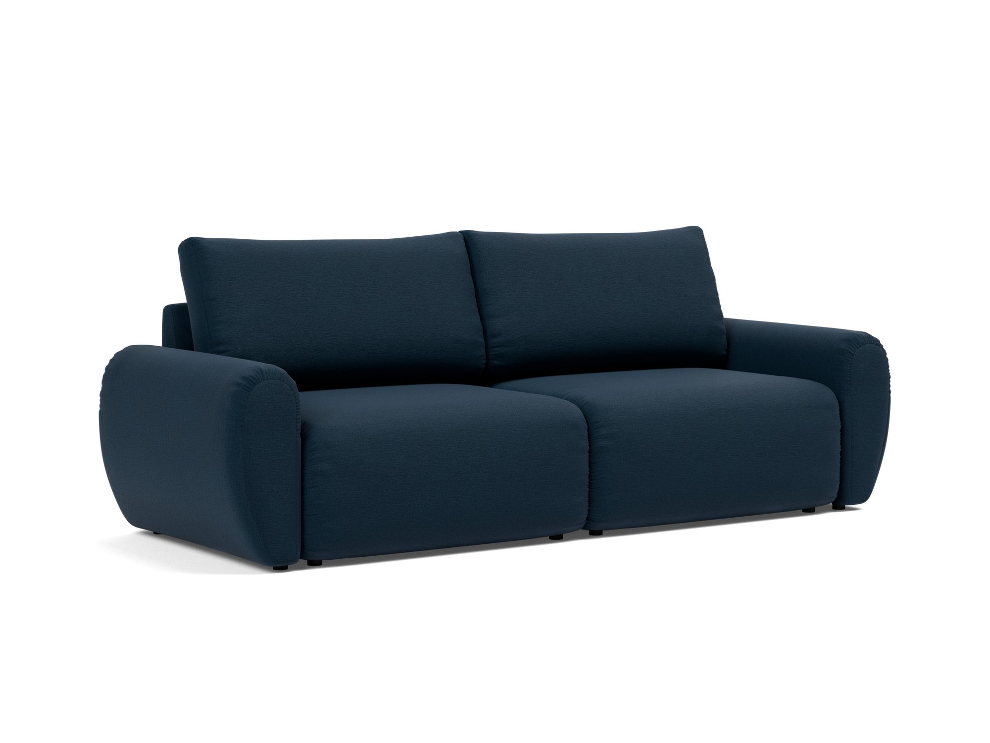 Schlafsofa Norum mit Curve-Armlehnen Flachgewebe Mixed Dance 528-Blue