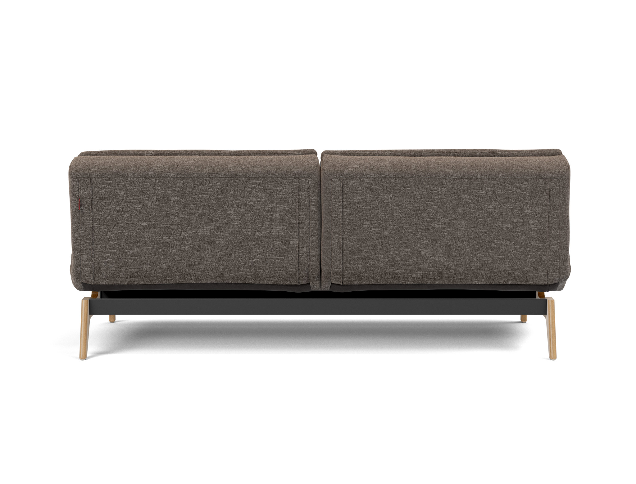 Schlafsofa Dublexo Boucle Skandi 530-Taupe Beine Eiche