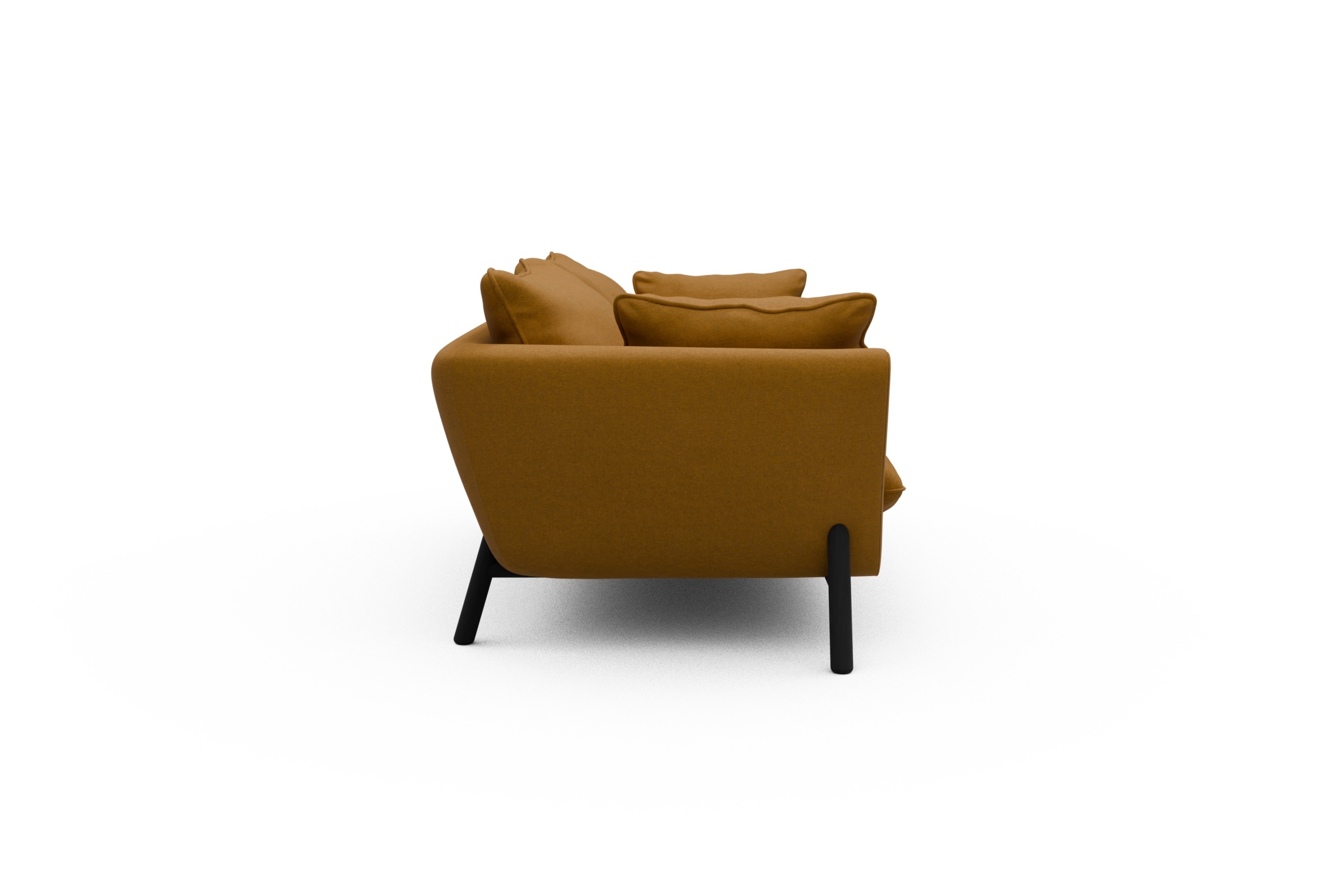Sofa Emil PREMIUM 2-Sitzer Beinfarbe Eiche Schwarz Satya-Ocre