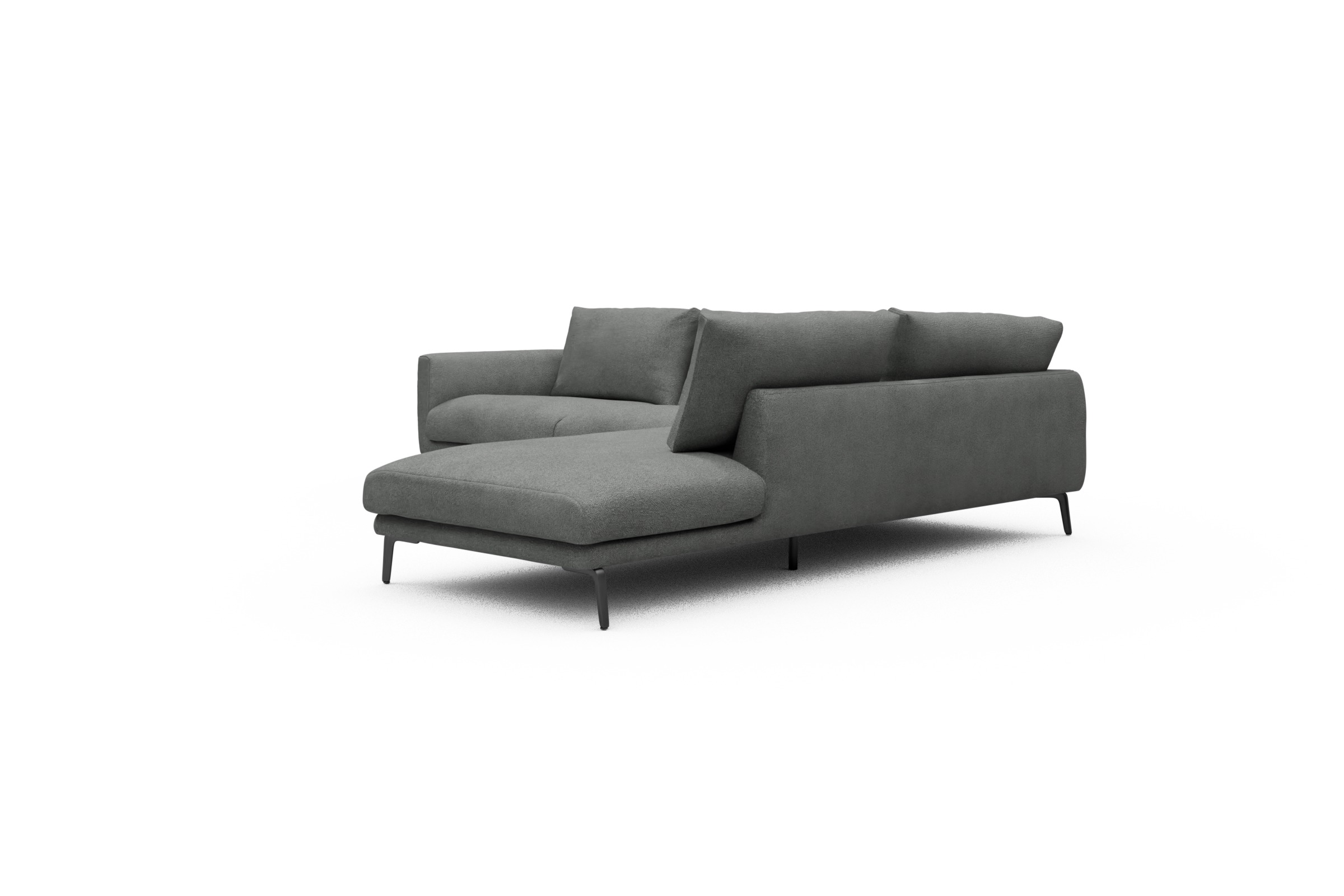 Ecksofa Karl Relax-Ecke rechts mit 2,5-Sitzer Boucle-Ash-Grey