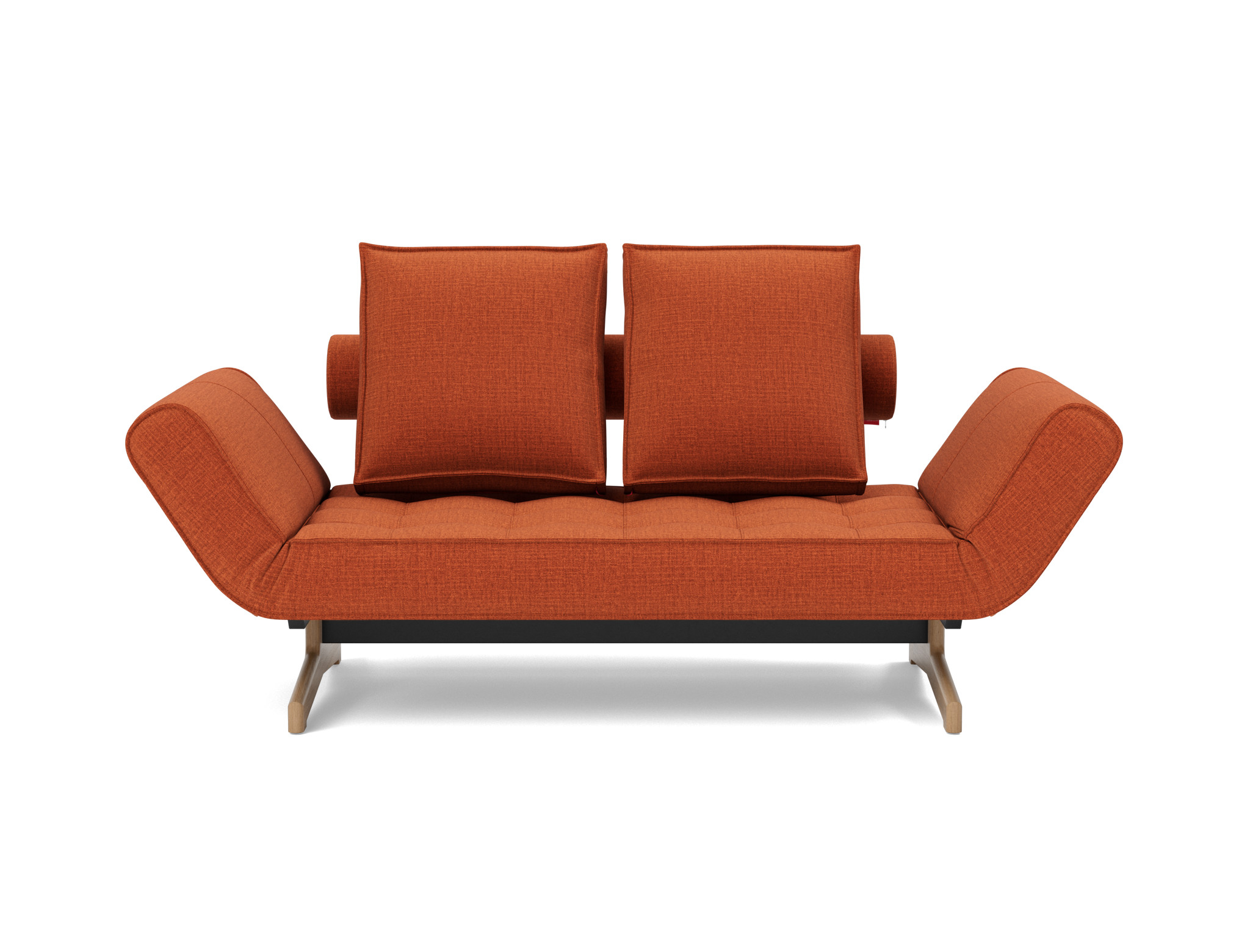 Tagesbett Ghia Chenille Esina 412-Rust-Orange Beine Eiche