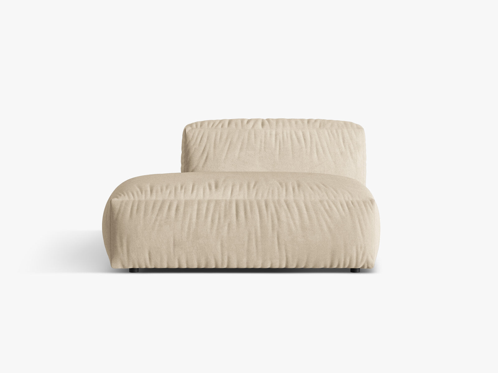 Micadoni Ecksofa-Modul Martina 1-Sitzer Samt Vogue Helles Beige Links