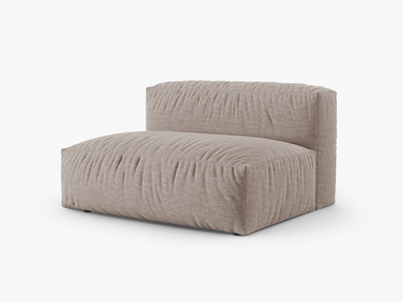 Micadoni Eckmodul mit Armlehne Martina 1-Sitzer Groß 90cm Sitztiefe Links Strukturierter Stoff Boston Dunkelbeige