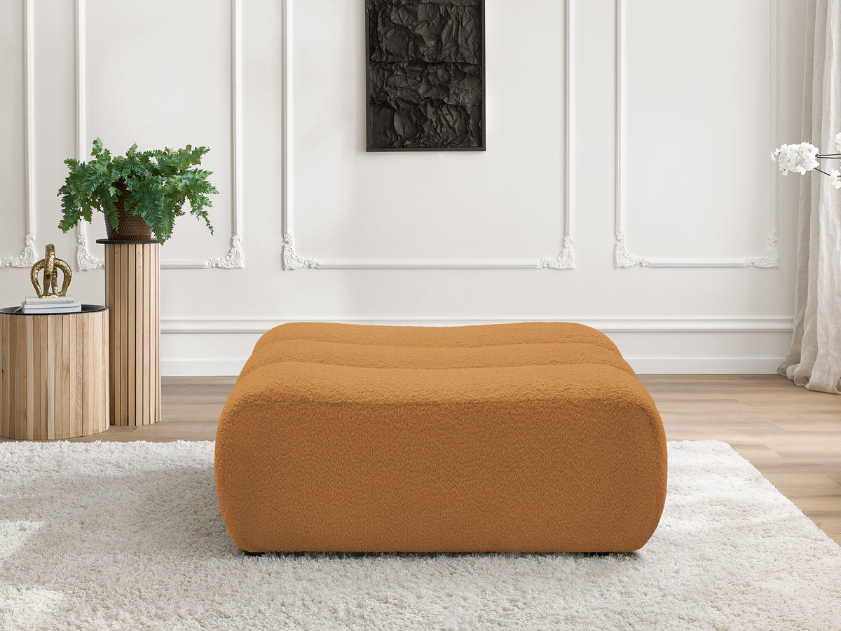 Bobochic Azra Pouf Bouclé-Stoff Gelb