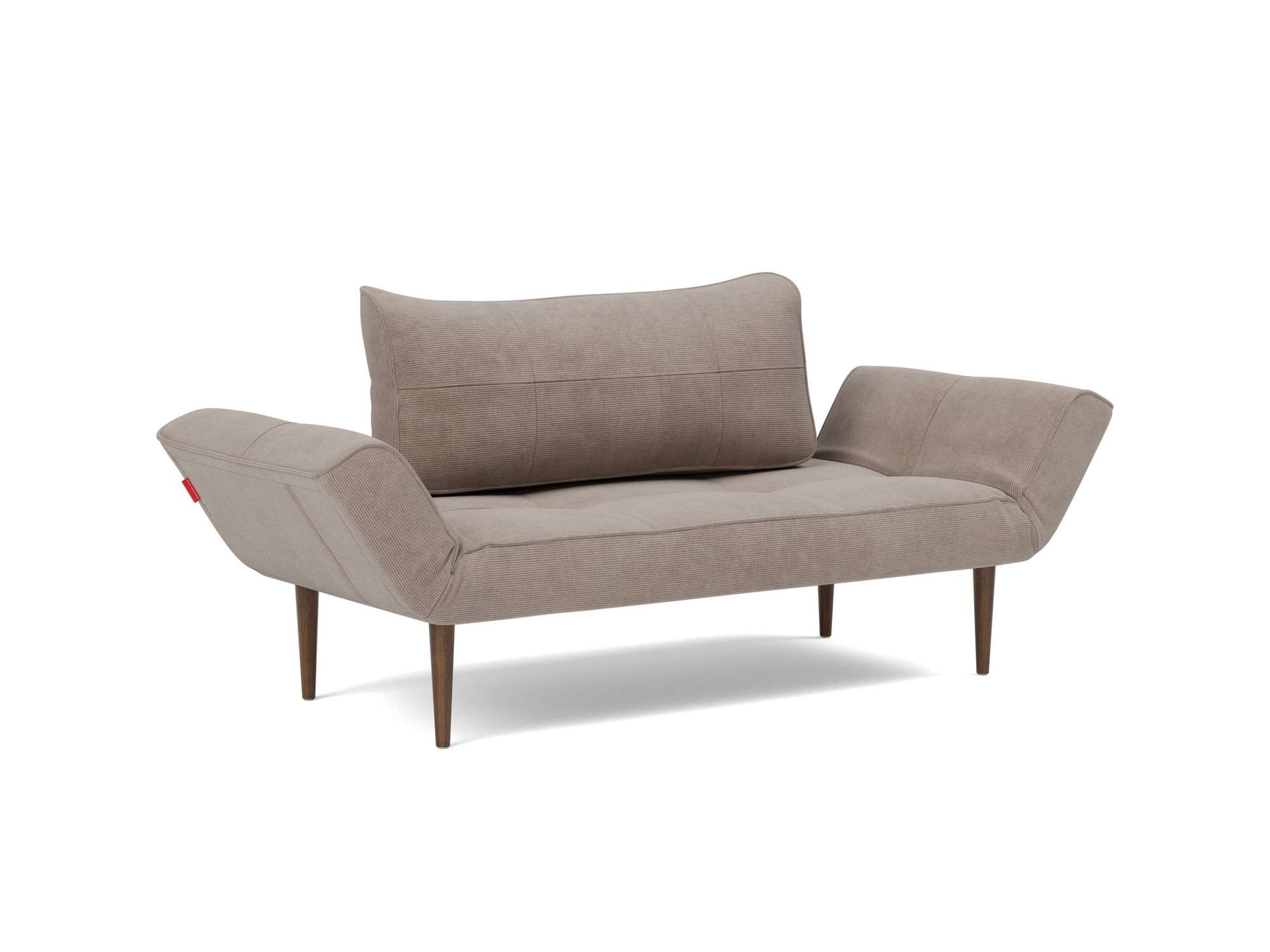 Tagesbett Zeal Kord Cordufine 318-Beige Beine Styletto Eiche dunkel