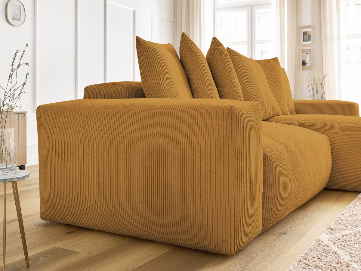 Bobochic Voltaire Ecksofa 310 × 174 cm Cordsamt Gelb