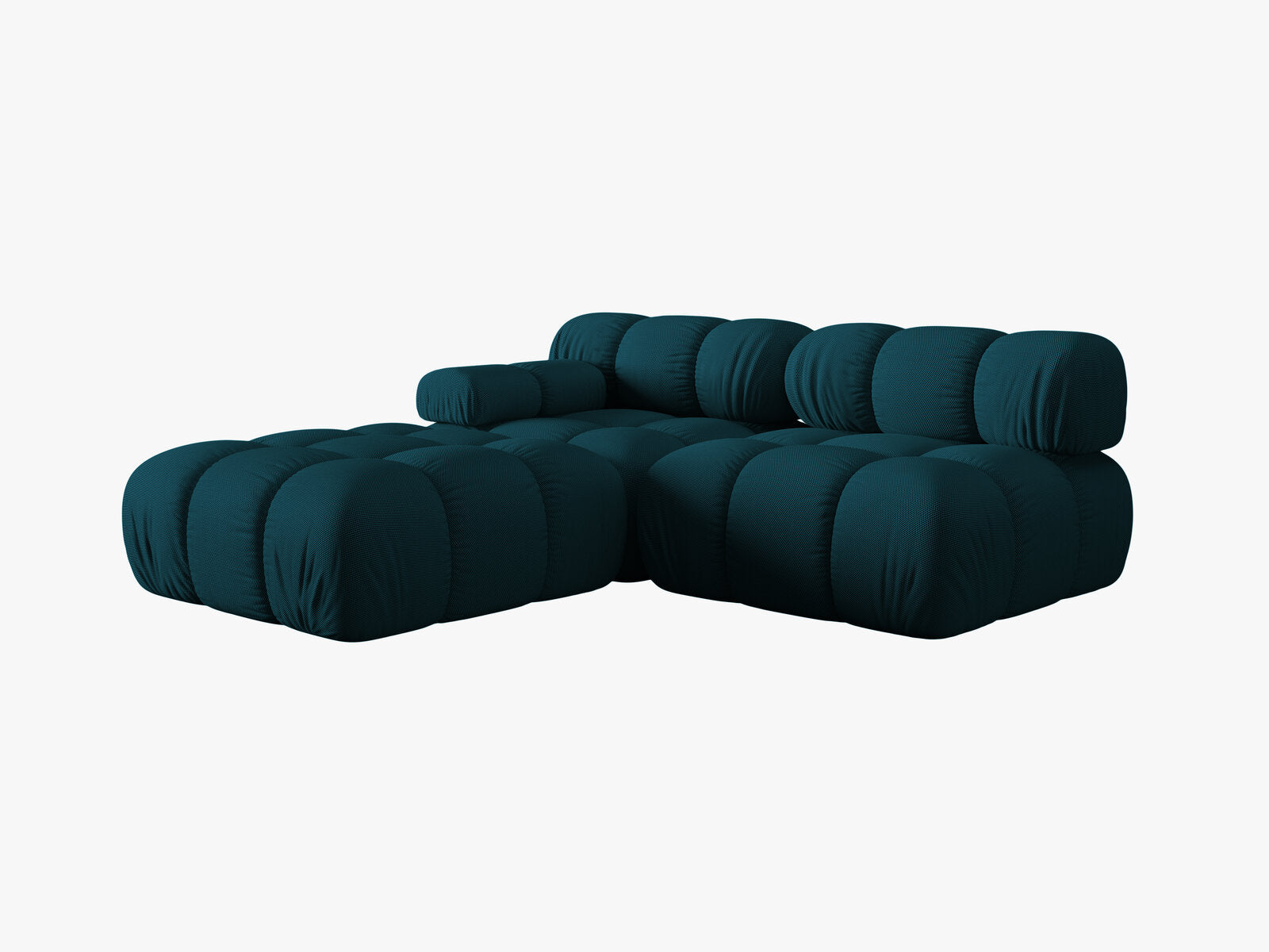 Micadoni Modulares Sofa Bellis 4-Sitzer Links 3D-Stoff Sonic Marineblau