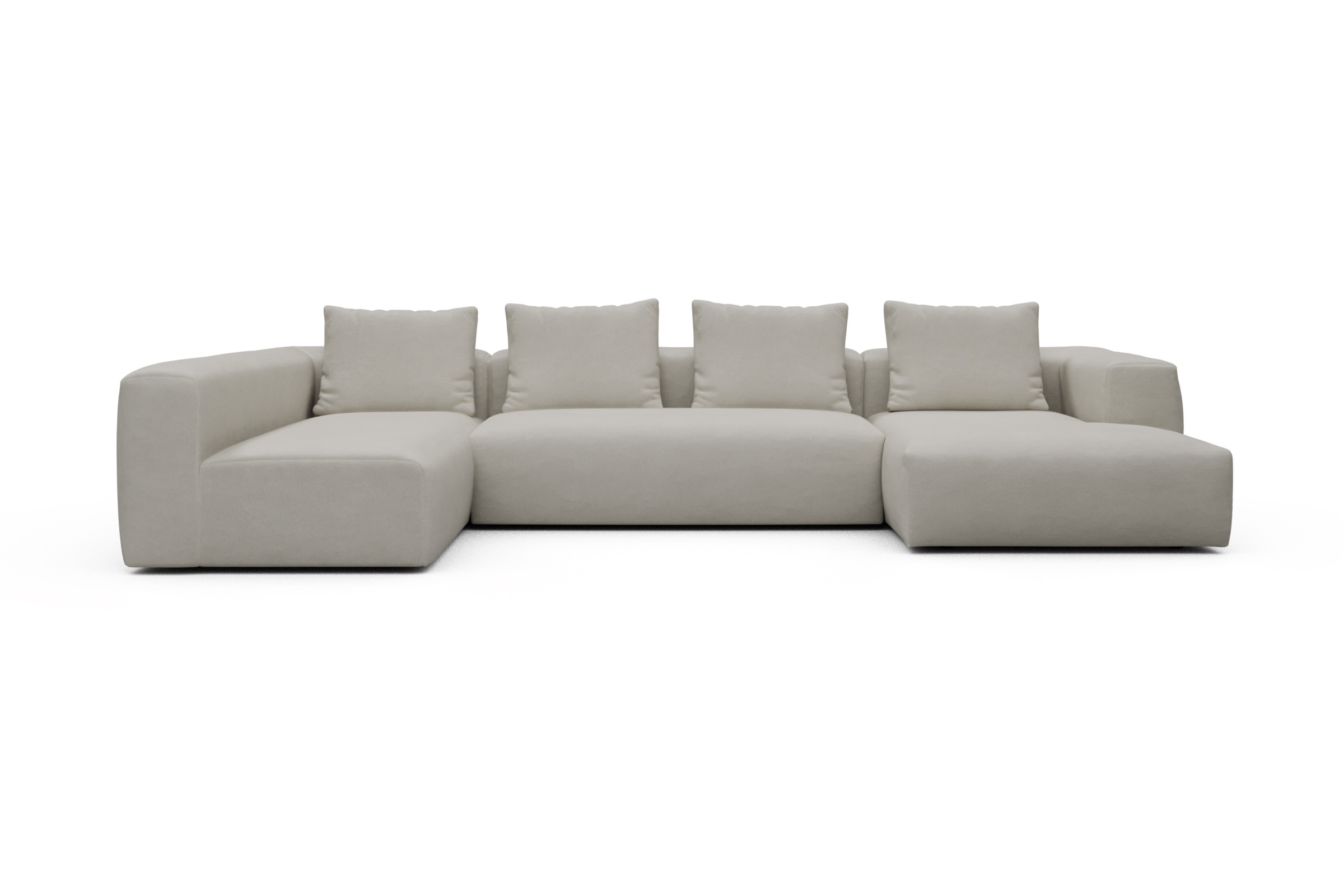 Skandi Home Wohnlandschaft Fred Chaiselongue rechts mit 2-Sitzer und lange Armlehne links Denari-Clean-Beige moebelfaktor