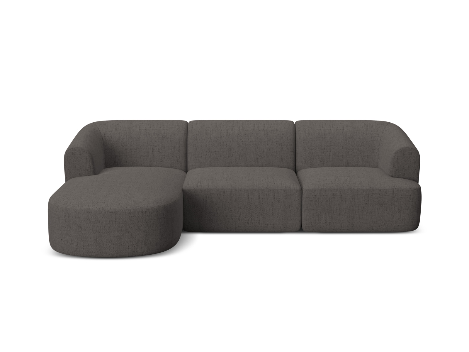 Cosmopolitan Design Ecksofa Campi 4-Sitzer Strukturierter Stoff Moly Grau Links