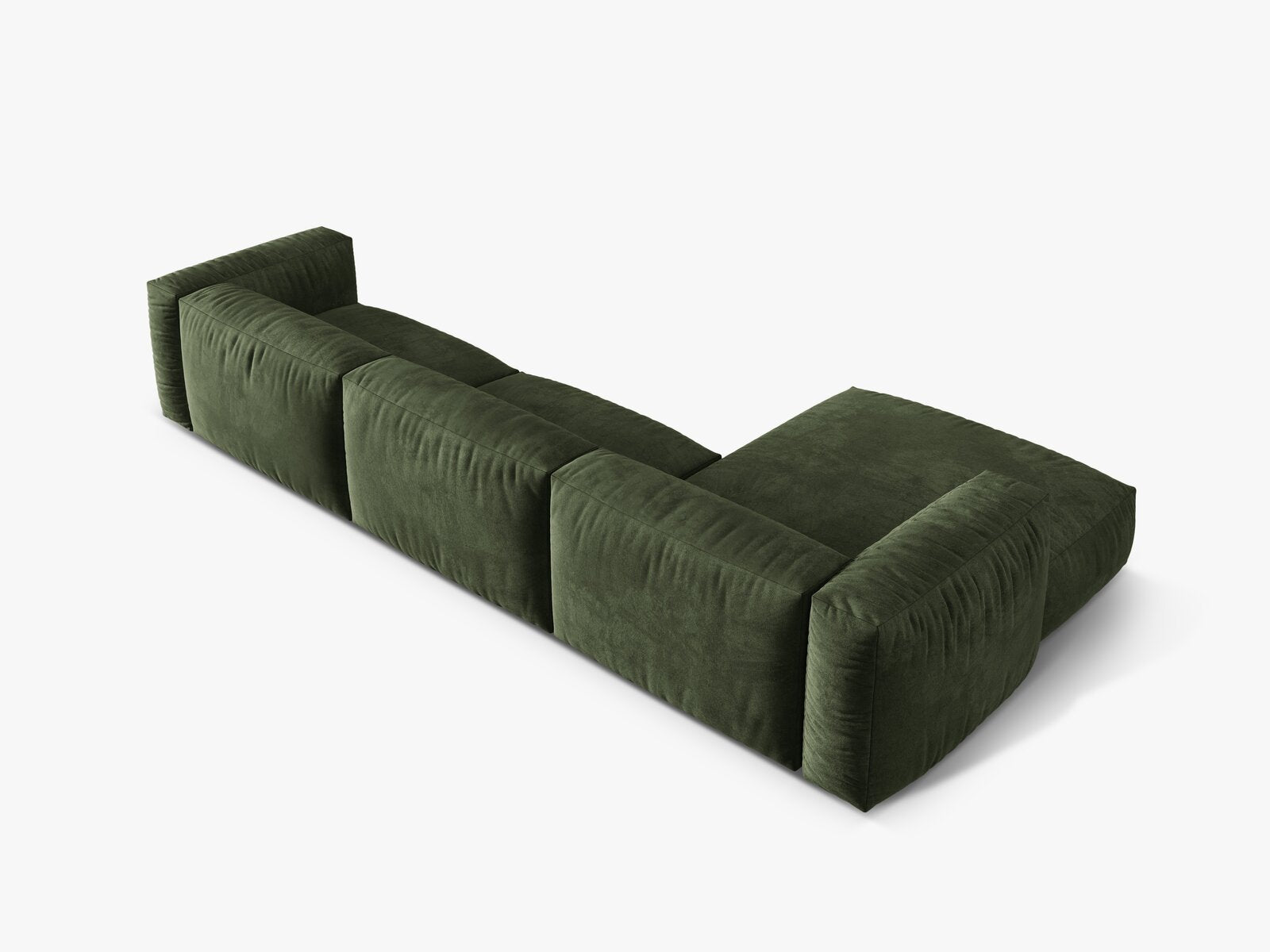 Micadoni Ecksofa Martina 3-Sitzer Links Samt Vogue Grün