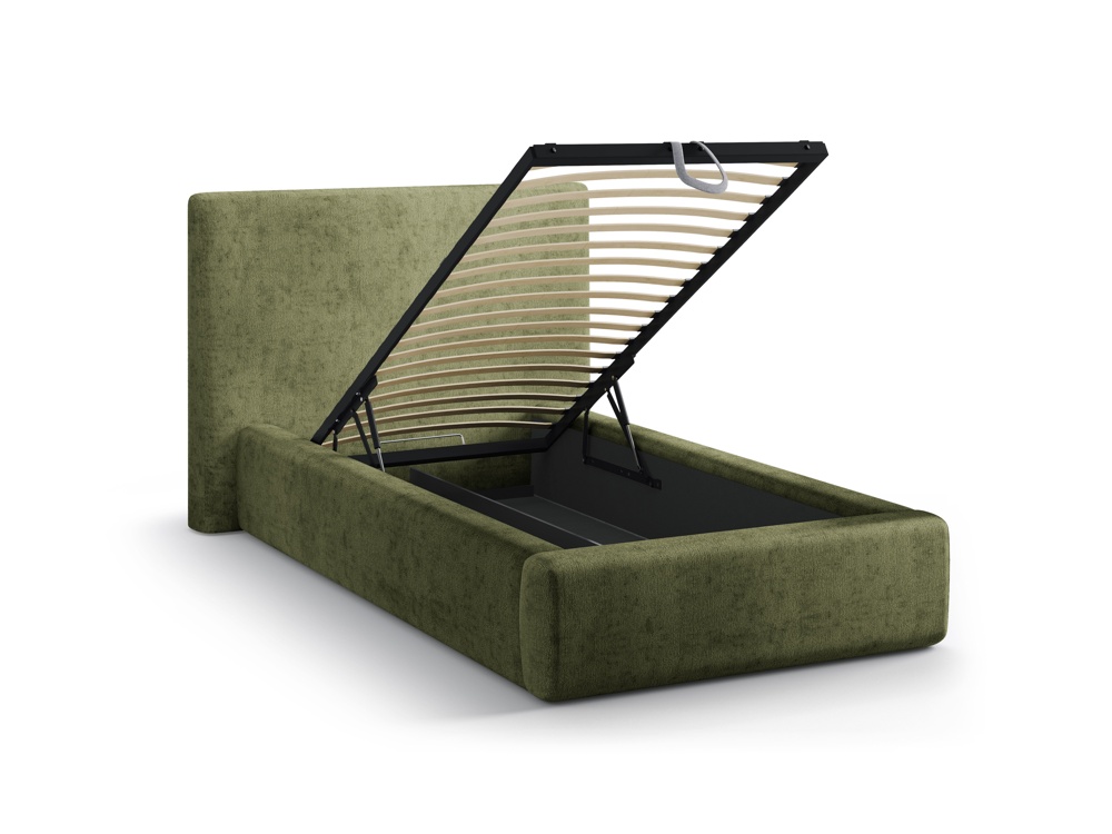 Cosmopolitan Design Stauraumbett mit Kopfteil Asti Chenille Perfect Harmony Grün