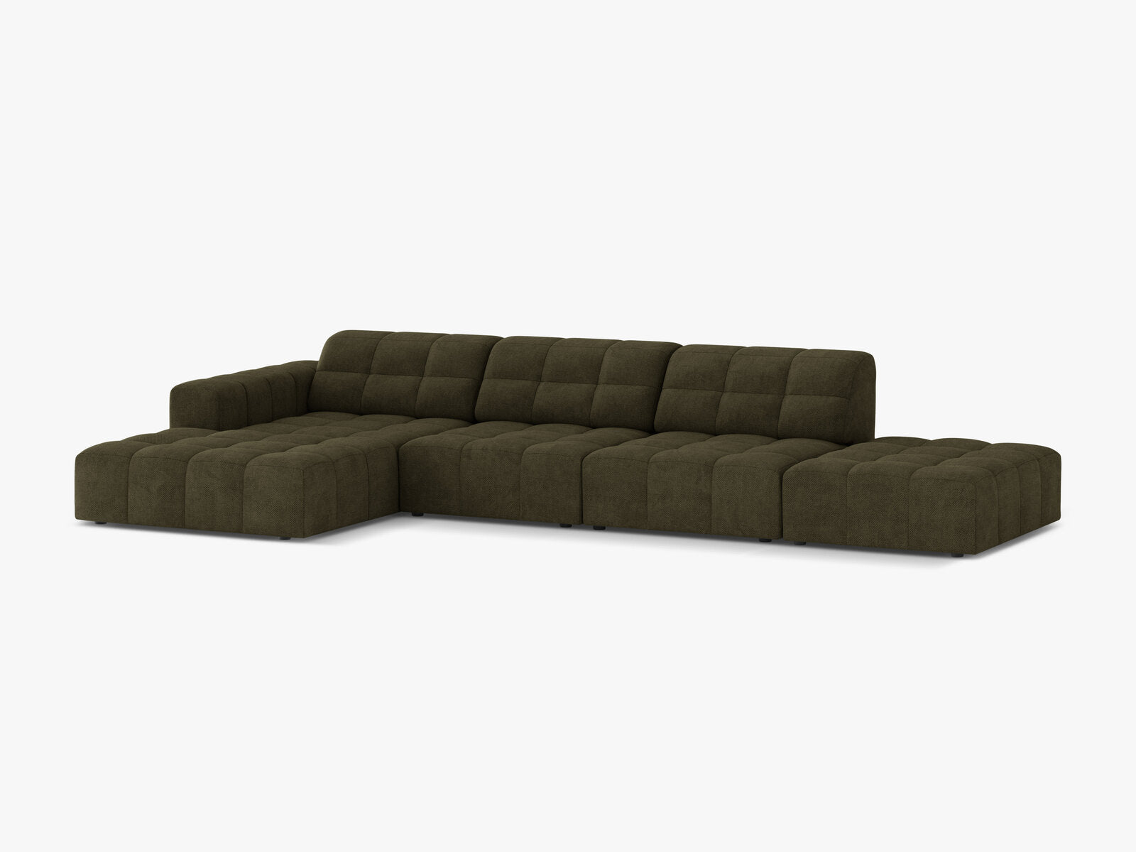 Micadoni Ecksofa Jennifer 5-Sitzer Chenille Eden Grün Links
