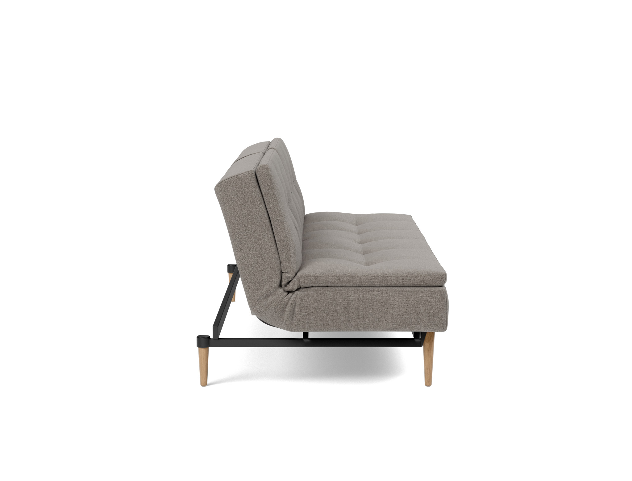 Schlafsofa Dublexo Flachgewebe Mixed Dance 521-Grey Beine Styletto Eiche hell