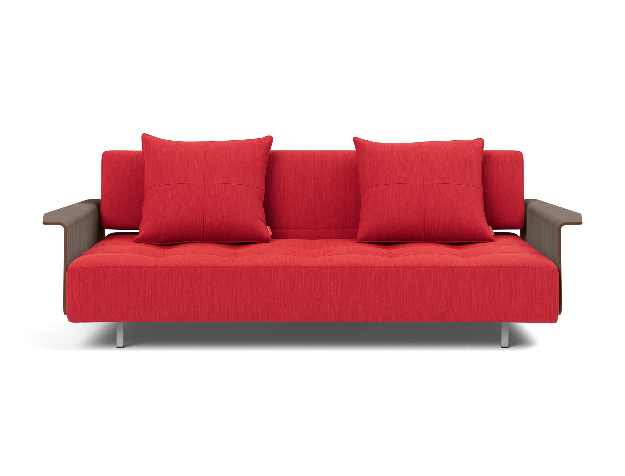 Schlafsofa Long Horn D.E.L. mit Armlehnen Flachgewebe Elegance 511-Red