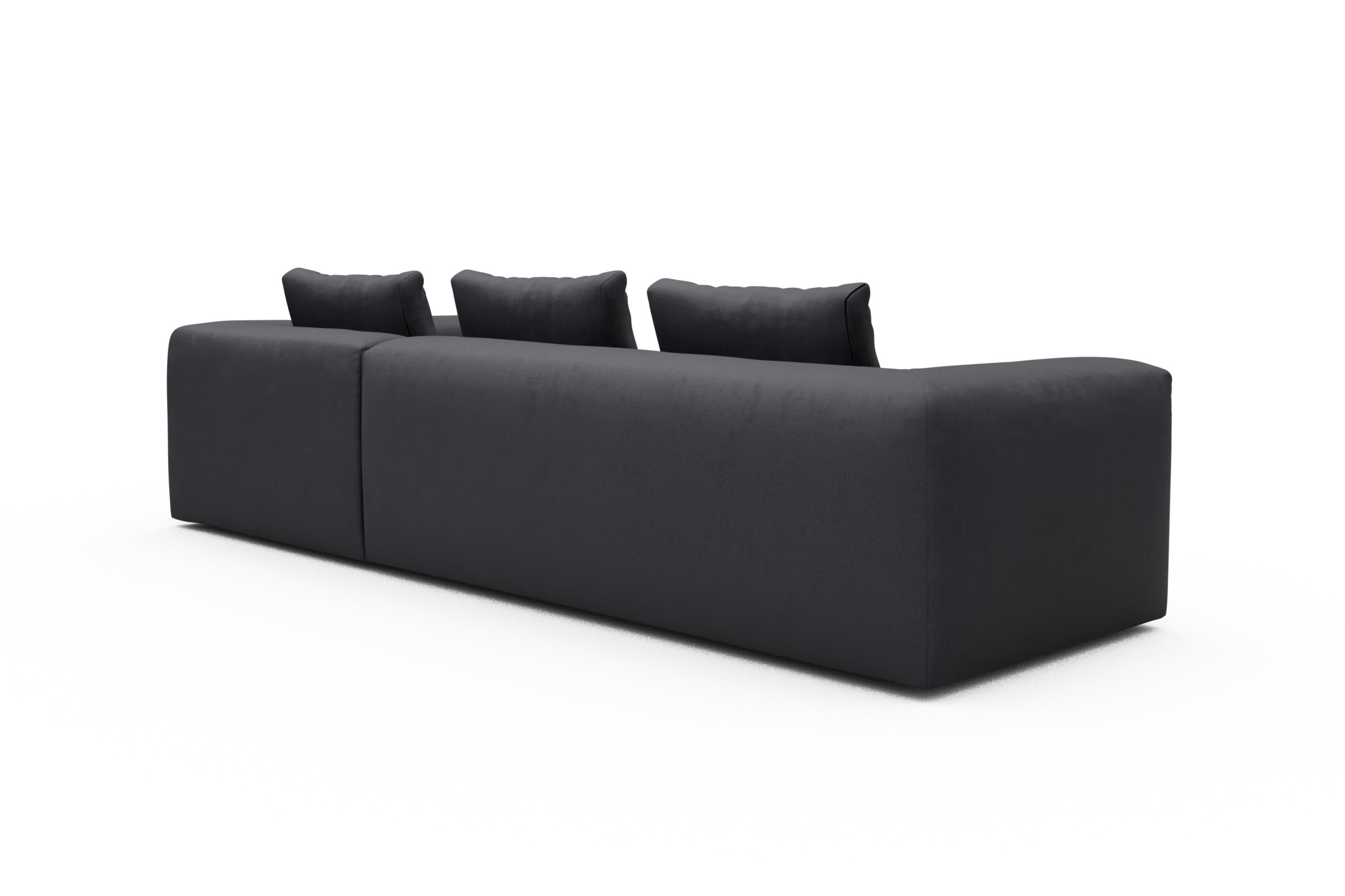 Ecksofa Fred Relax-Ecke rechts mit 2,5-Sitzer Cordufine-Slate-Grey